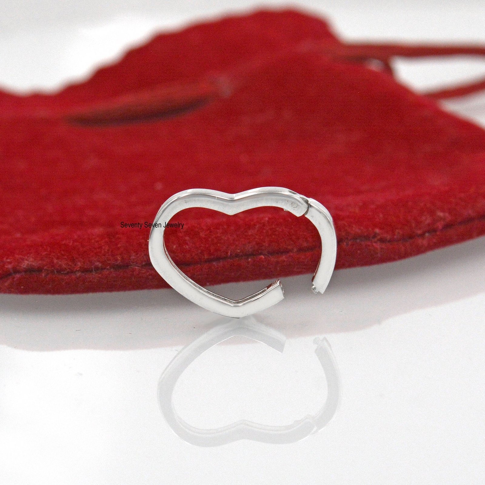 925 Sterling Silver Heart Charm Enhancer, Custom Link Lock - View 5 - Seventy Seven Jewelry | SKU: SSMJH647-SLYG-2026 925 Sterling Silver Heart Charm Enhancer, Custom Link Lock - View 5 - Seventy Seven Jewelry | SKU: SSMJH647-SLYG-2026