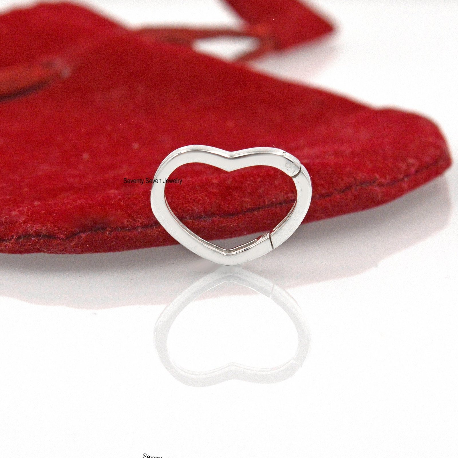925 Sterling Silver Heart Charm Enhancer, Custom Link Lock - View 6 - Seventy Seven Jewelry | SKU: SSMJH647-SLYG-2026 925 Sterling Silver Heart Charm Enhancer, Custom Link Lock - View 6 - Seventy Seven Jewelry | SKU: SSMJH647-SLYG-2026