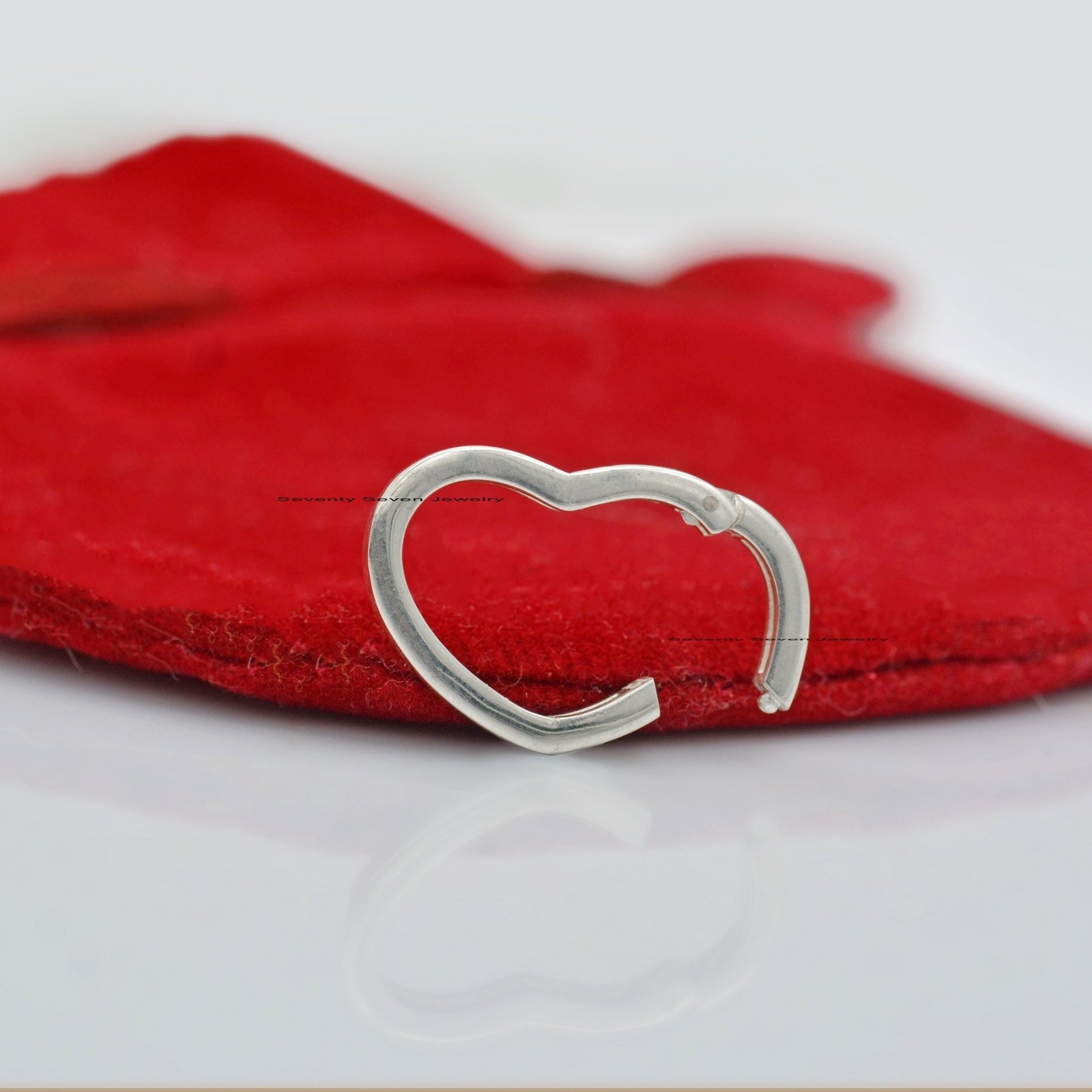925 Sterling Silver Heart Charm Enhancer, Custom Link Lock - View 7 - Seventy Seven Jewelry | SKU: SSMJH647-SLYG-2026 925 Sterling Silver Heart Charm Enhancer, Custom Link Lock - View 7 - Seventy Seven Jewelry | SKU: SSMJH647-SLYG-2026