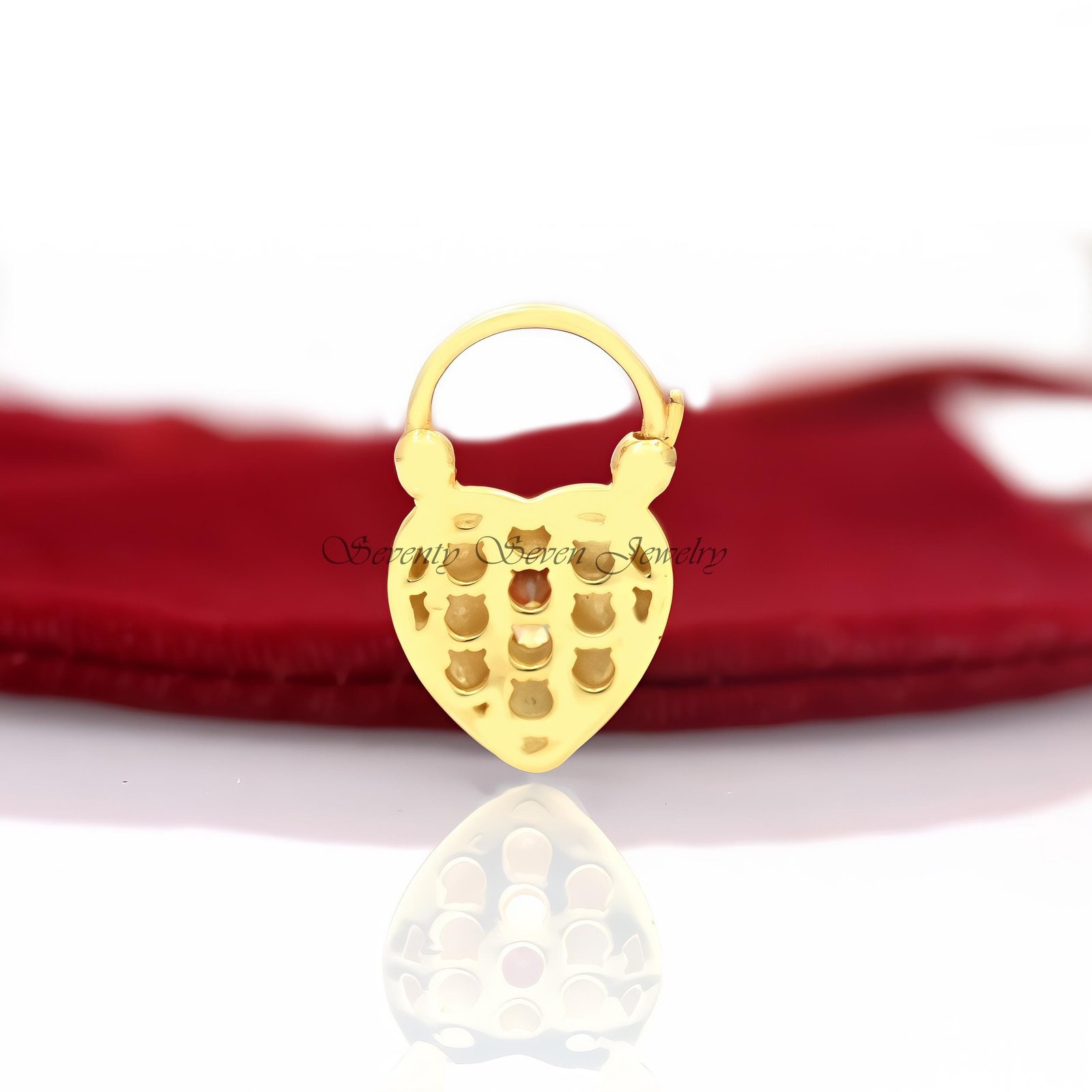 925 Sterling Silver Heart Padlock: Turquoise & Lapis Gemstone Pendant - View 4 - Seventy Seven Jewelry | SKU: SSMJP92-SLYGTQ- 925 Sterling Silver Heart Padlock: Turquoise & Lapis Gemstone Pendant - View 4 - Seventy Seven Jewelry | SKU: SSMJP92-SLYGTQ-