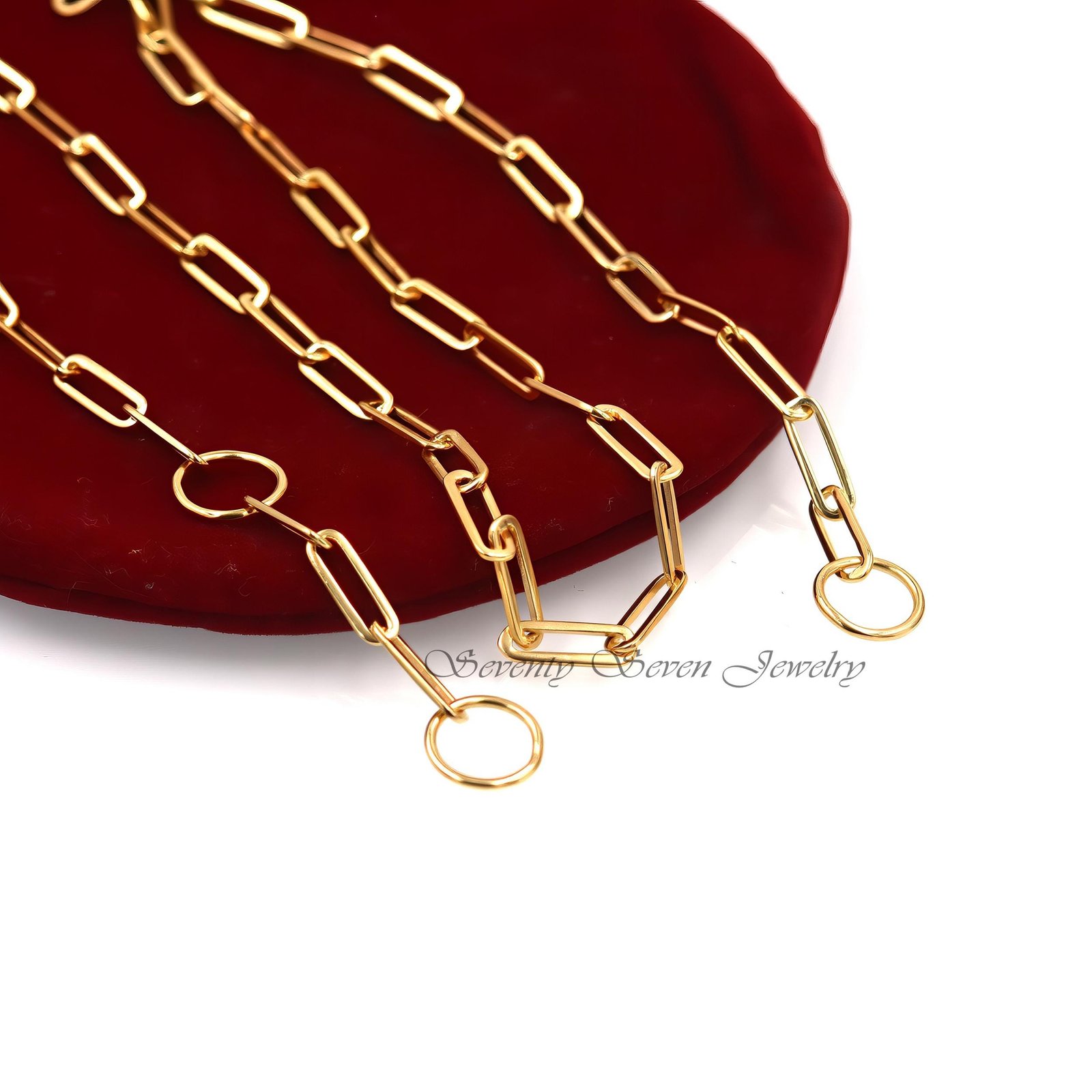 925 Sterling Silver Paperclip Chain Necklace: Enhancer Connector - Seventy Seven Jewelry | SKU: G1-SLNS-10M-14-16I-V 925 Sterling Silver Paperclip Chain Necklace: Enhancer Connector - Seventy Seven Jewelry | SKU: G1-SLNS-10M-14-16I-V