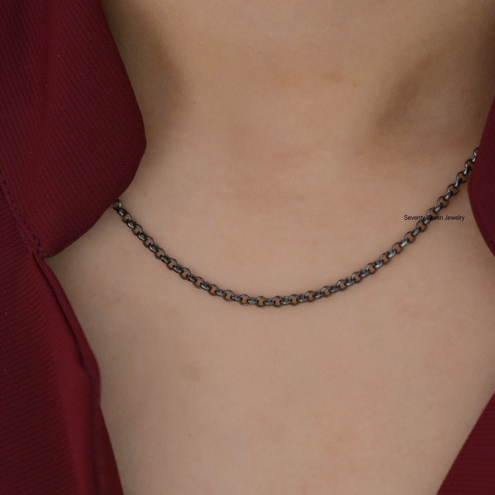 925 Sterling Silver Rolo Chain Necklace - 3mm Round Link - Seventy Seven Jewelry | SKU: SSG15-SLNS-16I 925 Sterling Silver Rolo Chain Necklace - 3mm Round Link - Seventy Seven Jewelry | SKU: SSG15-SLNS-16I