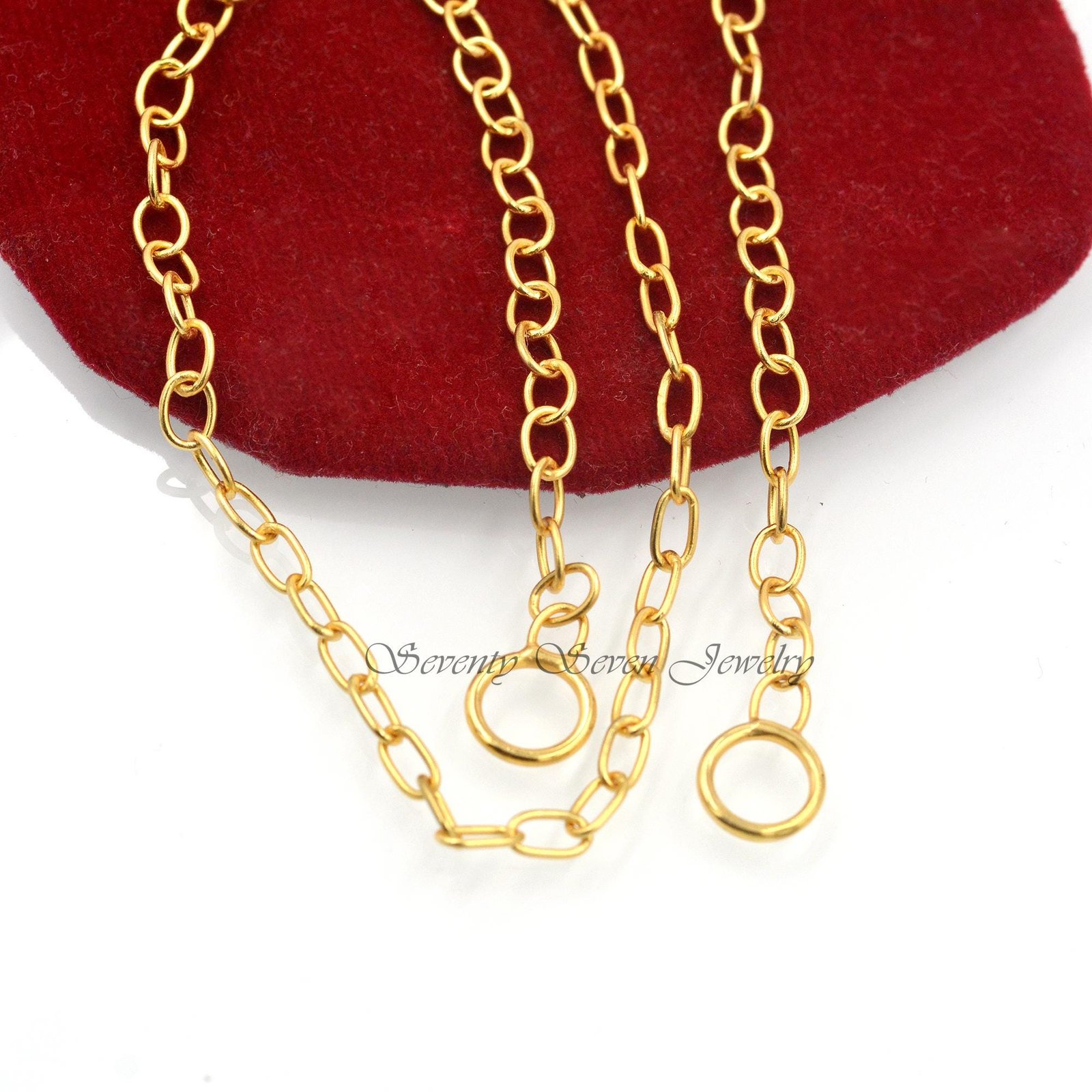925 Sterling Silver Rolo Link Chain Necklace: Layering Cable - Seventy Seven Jewelry | SKU: SSG10-SLYG-16I-V 925 Sterling Silver Rolo Link Chain Necklace: Layering Cable - Seventy Seven Jewelry | SKU: SSG10-SLYG-16I-V