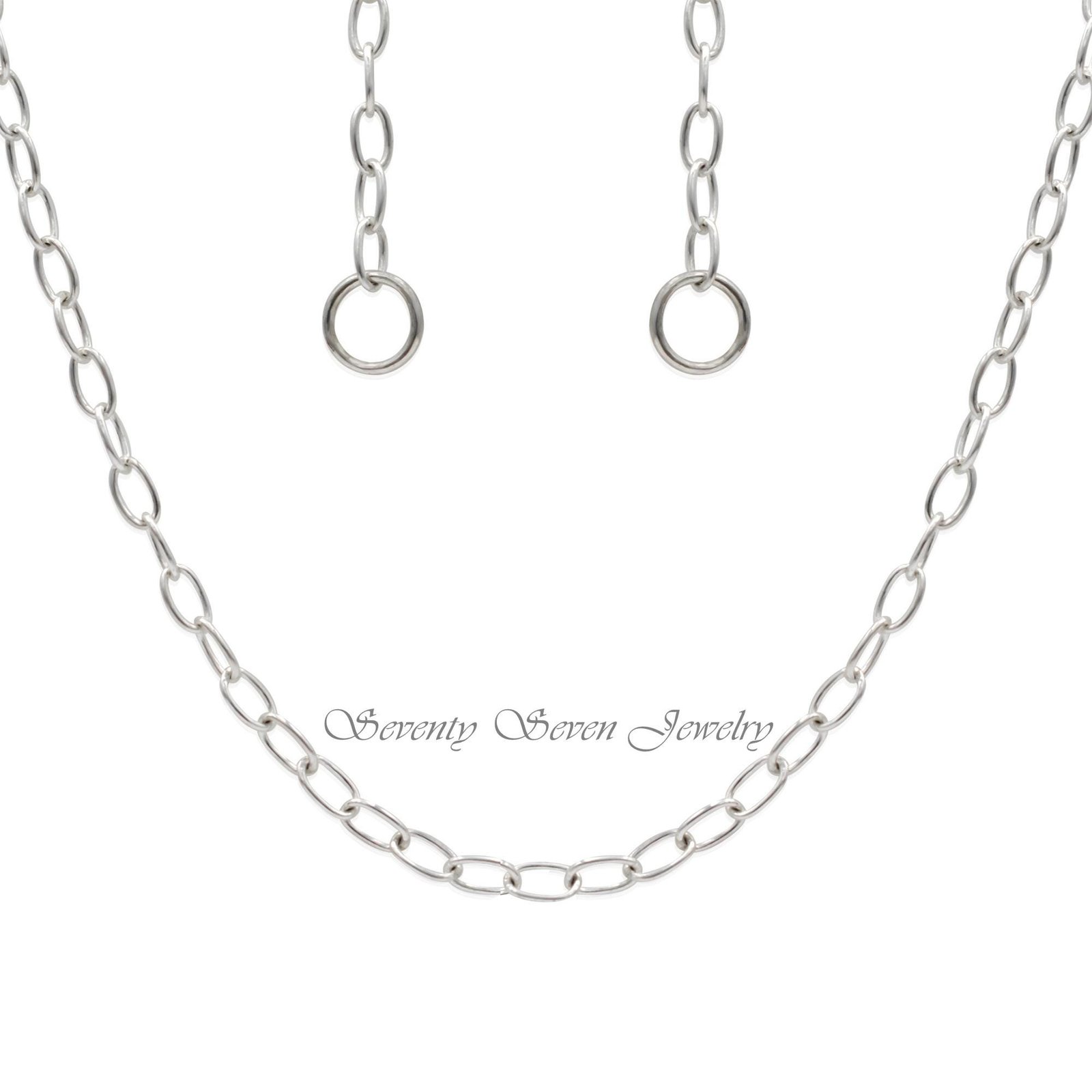 925 Sterling Silver Rolo Link Chain Necklace: Layering Cable - View 3 - Seventy Seven Jewelry | SKU: SSG10-SLYG-16I-V 925 Sterling Silver Rolo Link Chain Necklace: Layering Cable - View 3 - Seventy Seven Jewelry | SKU: SSG10-SLYG-16I-V