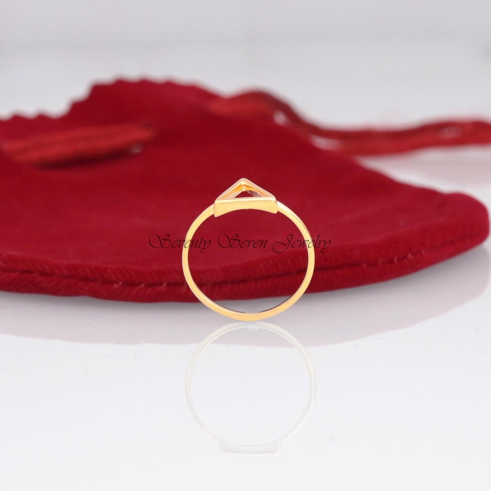 925 Sterling Silver Triangle Ring: Minimalist Stacking Jewelry - View 6 - Seventy Seven Jewelry | SKU: SSMJR09-SLYG-2026 925 Sterling Silver Triangle Ring: Minimalist Stacking Jewelry - View 6 - Seventy Seven Jewelry | SKU: SSMJR09-SLYG-2026