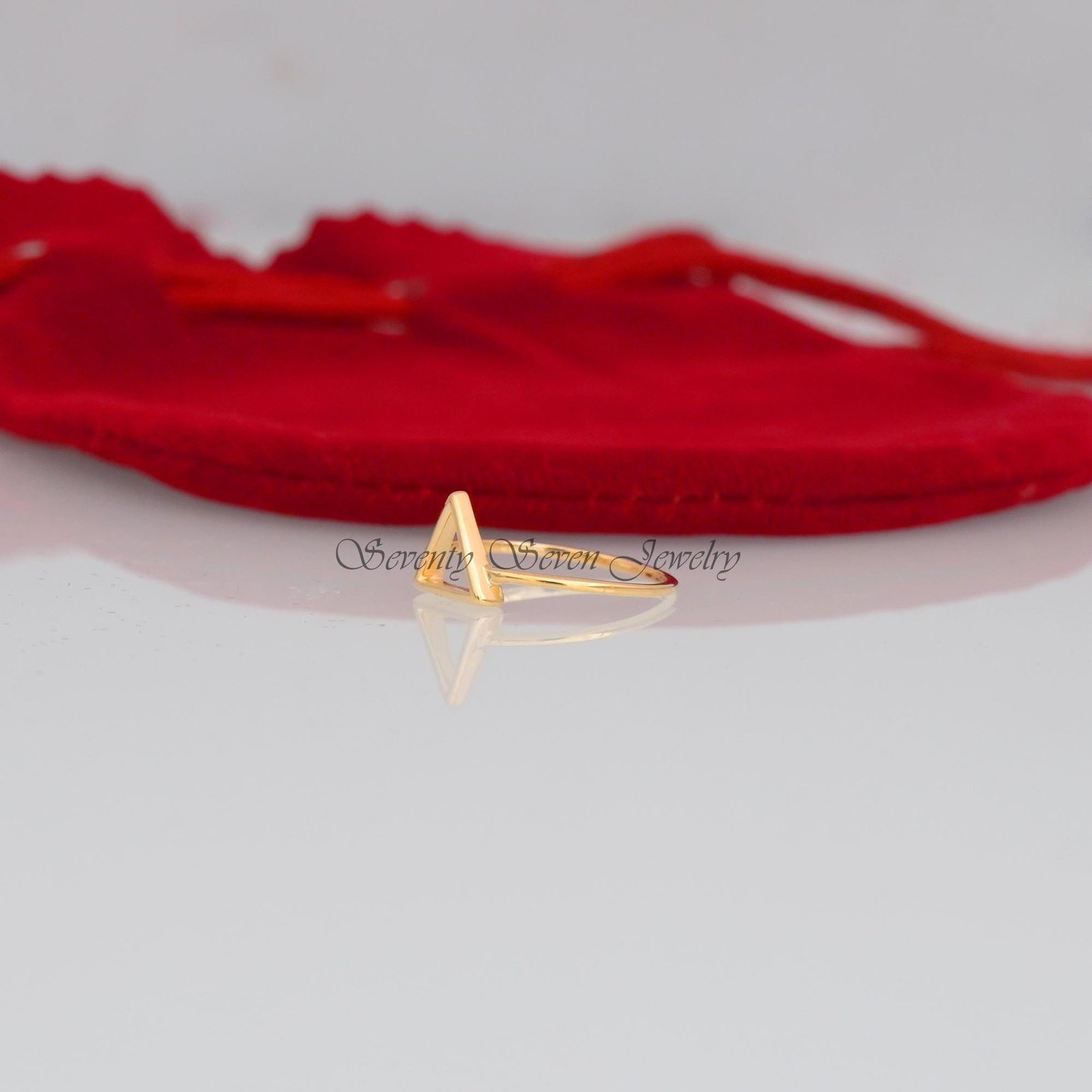 925 Sterling Silver Triangle Ring: Minimalist Stacking Jewelry - View 7 - Seventy Seven Jewelry | SKU: SSMJR09-SLYG-2026 925 Sterling Silver Triangle Ring: Minimalist Stacking Jewelry - View 7 - Seventy Seven Jewelry | SKU: SSMJR09-SLYG-2026