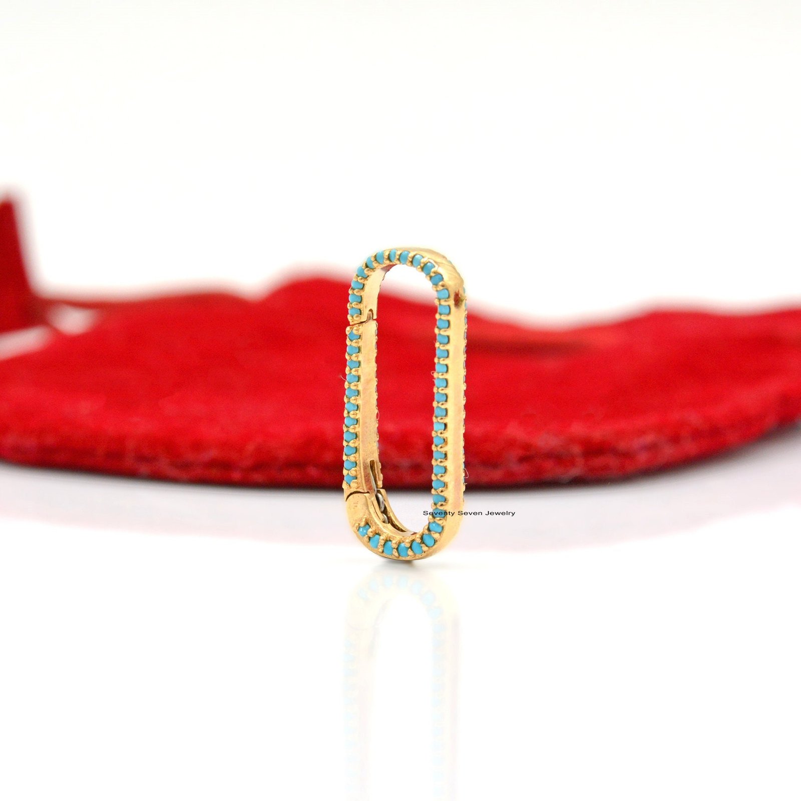 9K Gold Charm Holder: Diamond & Turquoise Enhancer Lock - Seventy Seven Jewelry | SKU: SSMJH73-9KYGDI-2026,SSMJH73-9KYGMN,SSM 9K Gold Charm Holder: Diamond & Turquoise Enhancer Lock - Seventy Seven Jewelry | SKU: SSMJH73-9KYGDI-2026,SSMJH73-9KYGMN,SSM