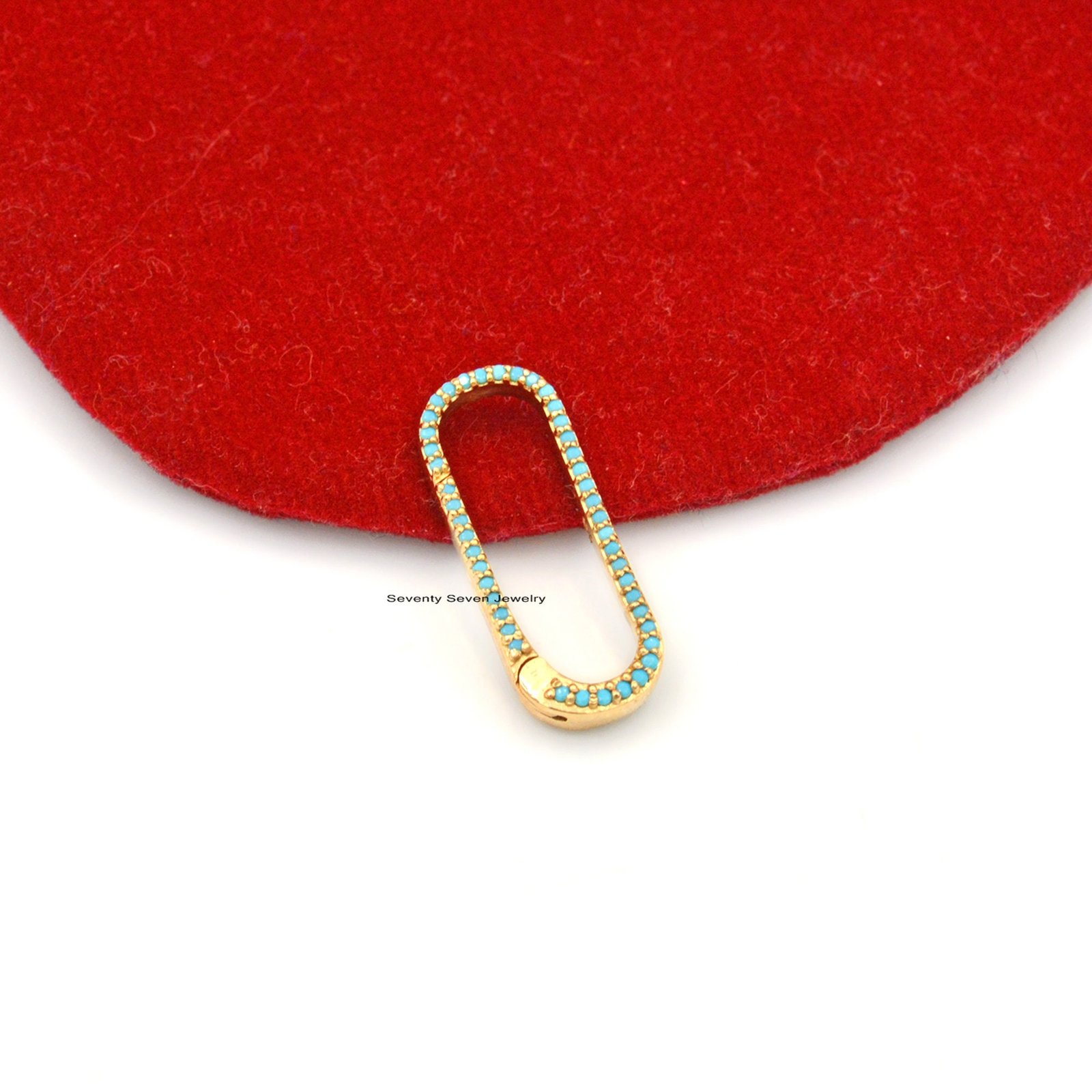 9K Gold Charm Holder: Diamond & Turquoise Enhancer Lock - View 4 - Seventy Seven Jewelry | SKU: SSMJH73-9KYGDI-2026,SSMJH73-9 9K Gold Charm Holder: Diamond & Turquoise Enhancer Lock - View 4 - Seventy Seven Jewelry | SKU: SSMJH73-9KYGDI-2026,SSMJH73-9