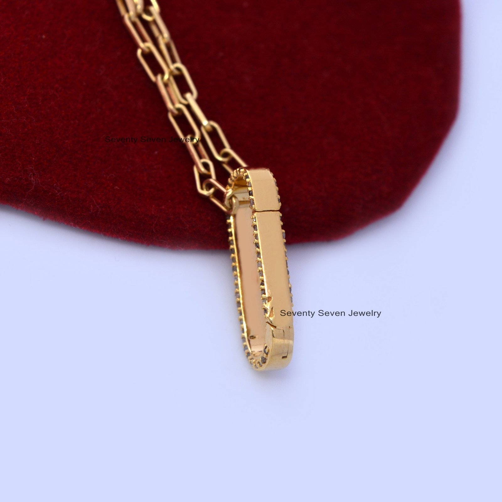 9K Gold Charm Holder: Diamond & Turquoise Enhancer Lock - View 7 - Seventy Seven Jewelry | SKU: SSMJH73-9KYGDI-2026,SSMJH73-9 9K Gold Charm Holder: Diamond & Turquoise Enhancer Lock - View 7 - Seventy Seven Jewelry | SKU: SSMJH73-9KYGDI-2026,SSMJH73-9