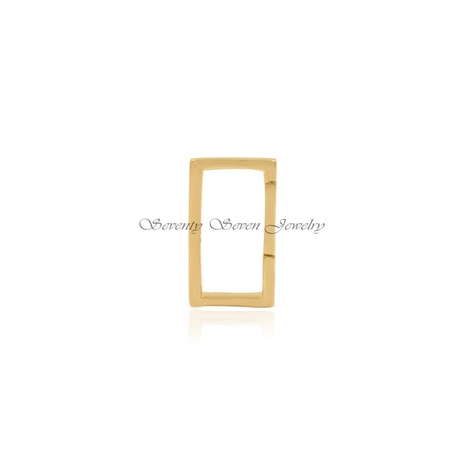9K Gold Charm Holder Enhancer Lock: 15x9mm Link - View 2 - Seventy Seven Jewelry | SKU: SSMJH452-9KYG-2026 9K Gold Charm Holder Enhancer Lock: 15x9mm Link - View 2 - Seventy Seven Jewelry | SKU: SSMJH452-9KYG-2026