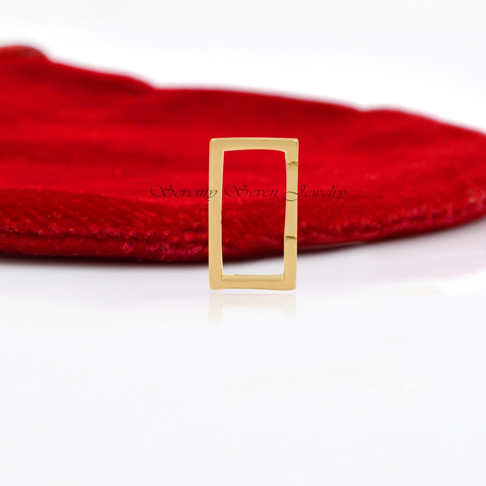 9K Gold Charm Holder Enhancer Lock: 15x9mm Link - View 3 - Seventy Seven Jewelry | SKU: SSMJH452-9KYG-2026 9K Gold Charm Holder Enhancer Lock: 15x9mm Link - View 3 - Seventy Seven Jewelry | SKU: SSMJH452-9KYG-2026