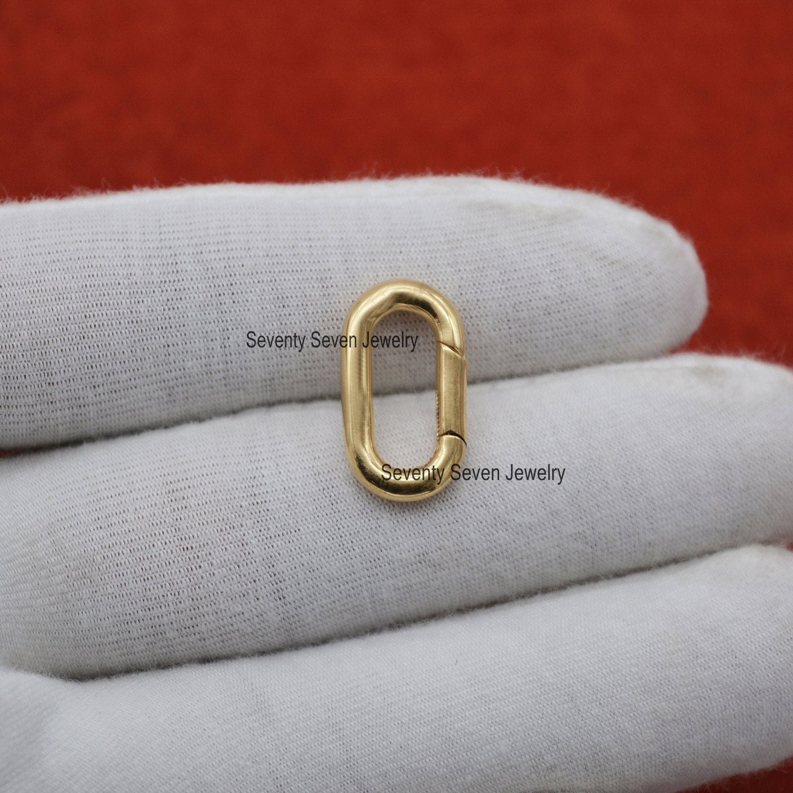 9K Gold Charm Holder: Oval Enhancer Link Connector (20x11 MM) - View 2 - Seventy Seven Jewelry | SKU: SSMJH74-9KYG-2026 9K Gold Charm Holder: Oval Enhancer Link Connector (20x11 MM) - View 2 - Seventy Seven Jewelry | SKU: SSMJH74-9KYG-2026
