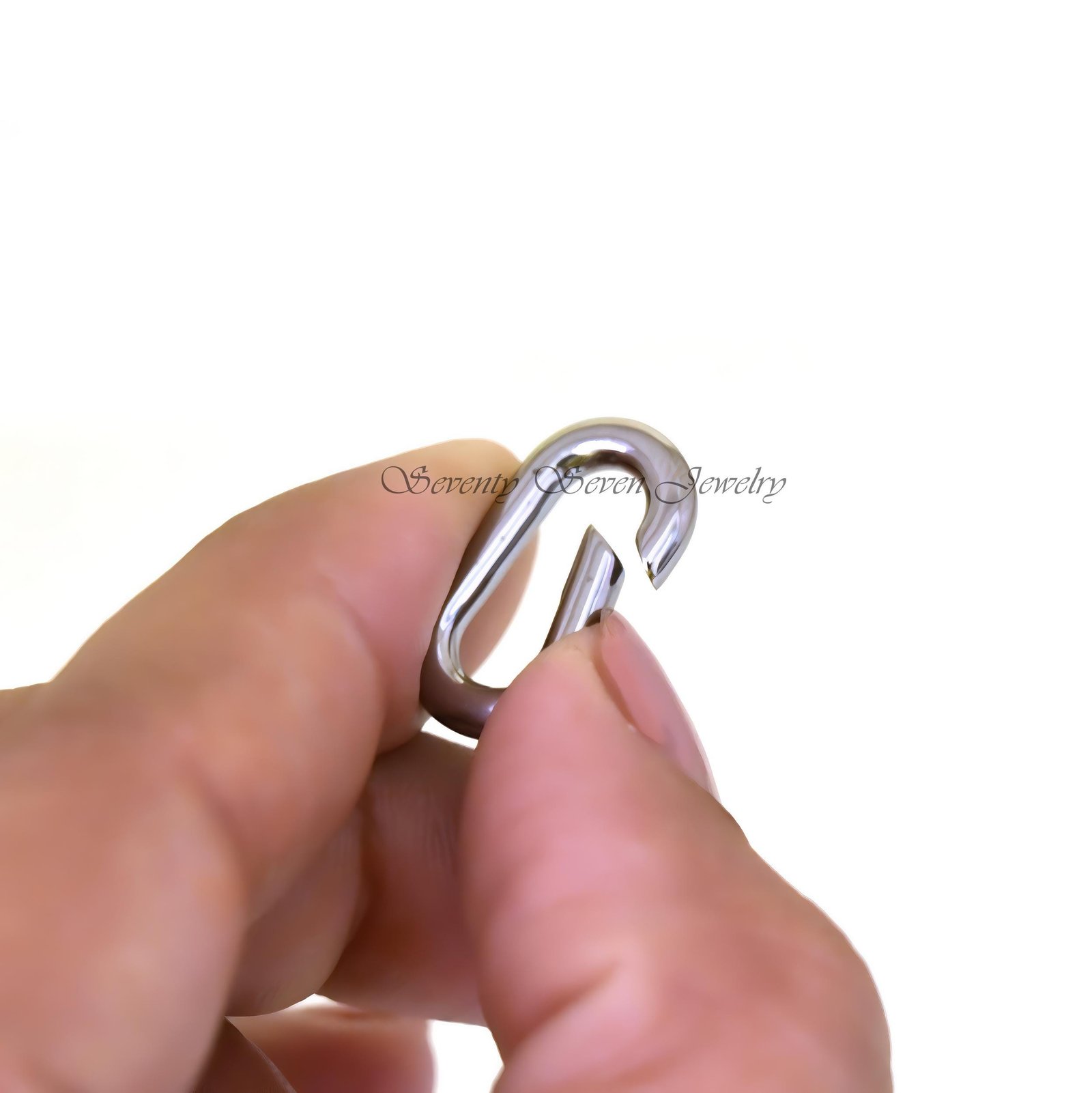 9K Gold Charm Holder: Oval Enhancer Link Connector (20x11 MM) - View 4 - Seventy Seven Jewelry | SKU: SSMJH74-9KYG-2026 9K Gold Charm Holder: Oval Enhancer Link Connector (20x11 MM) - View 4 - Seventy Seven Jewelry | SKU: SSMJH74-9KYG-2026