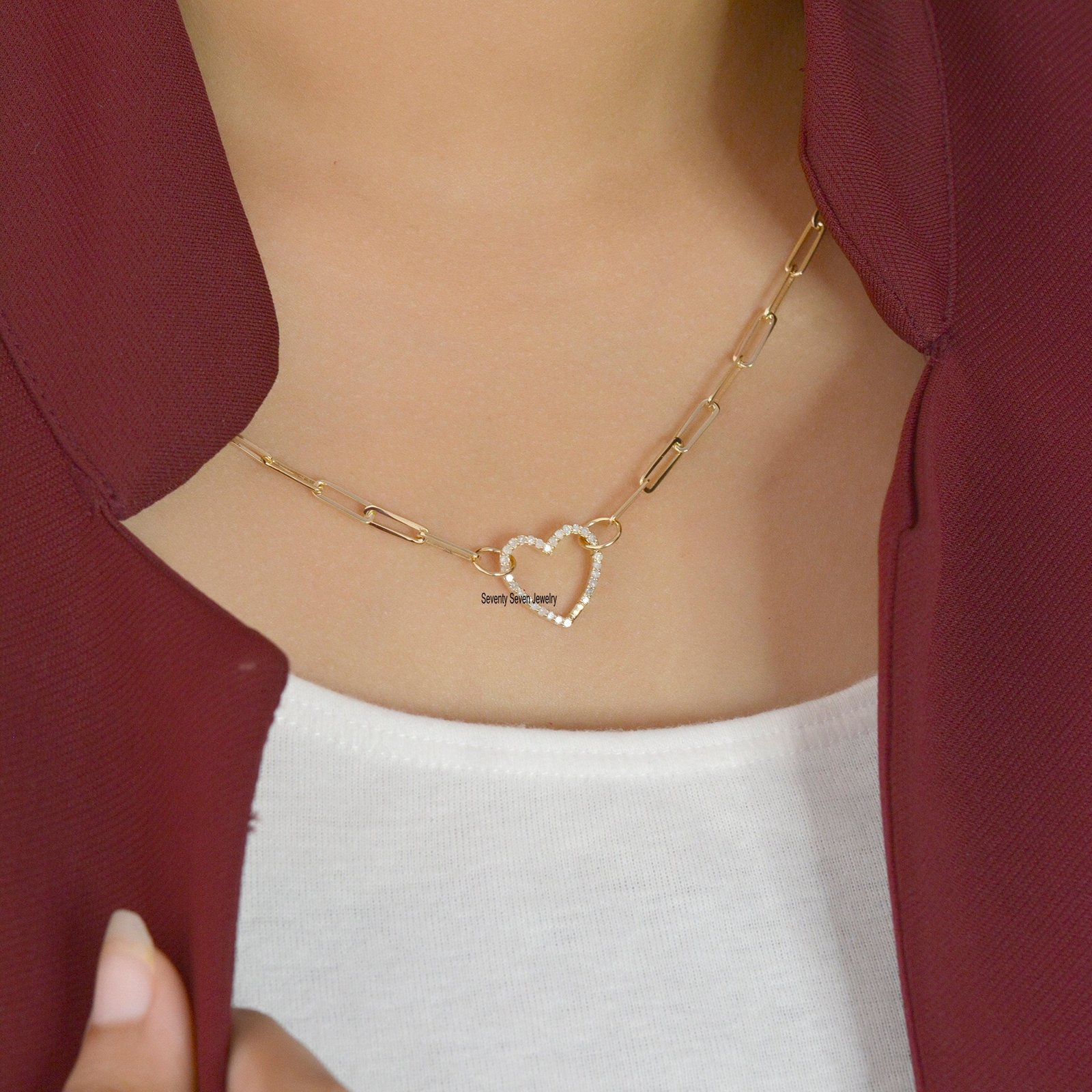 9K Gold Diamond Heart Enhancer Lock: 15mm Charm Holder - Seventy Seven Jewelry | SKU: SSMJH536-9KYGDI,SSMJH536-9KYGPSP,SSMJH5 9K Gold Diamond Heart Enhancer Lock: 15mm Charm Holder - Seventy Seven Jewelry | SKU: SSMJH536-9KYGDI,SSMJH536-9KYGPSP,SSMJH5