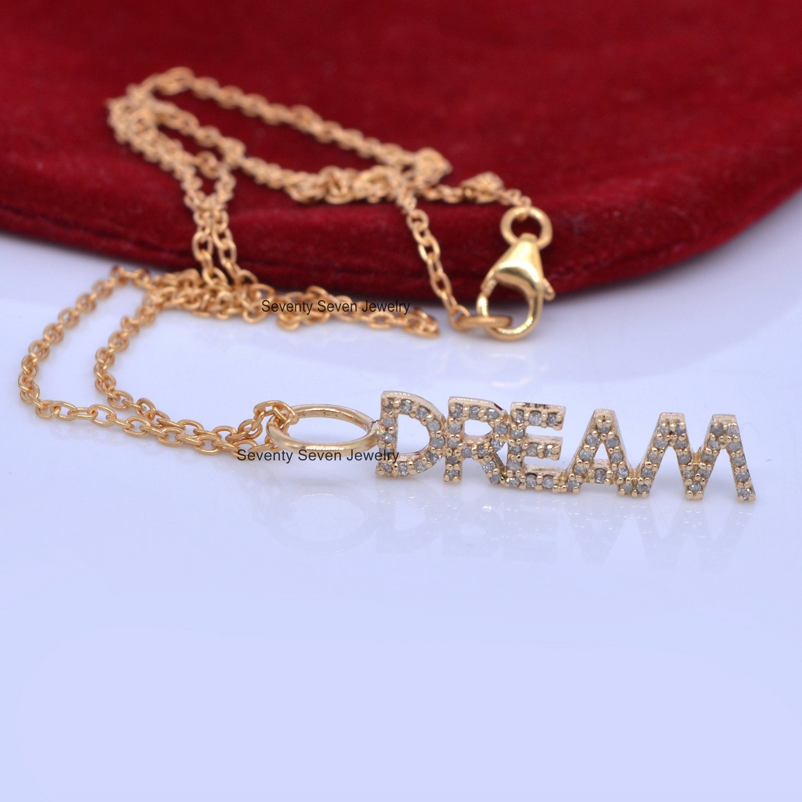 9K Gold Diamond Initial Pendant - Custom Letter Name Necklace - View 3 - Seventy Seven Jewelry | SKU: SSMJP514-9KYGDI-2026 9K Gold Diamond Initial Pendant - Custom Letter Name Necklace - View 3 - Seventy Seven Jewelry | SKU: SSMJP514-9KYGDI-2026