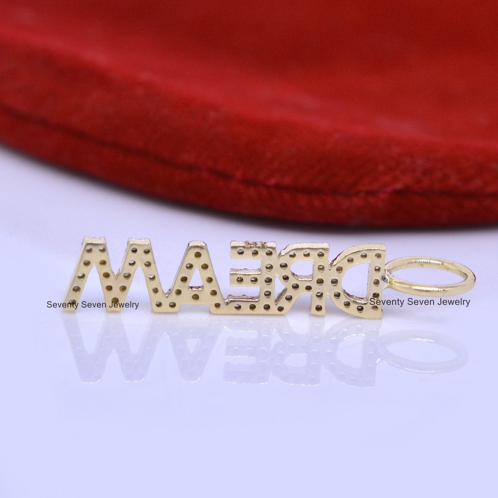 9K Gold Diamond Initial Pendant - Custom Letter Name Necklace - View 4 - Seventy Seven Jewelry | SKU: SSMJP514-9KYGDI-2026 9K Gold Diamond Initial Pendant - Custom Letter Name Necklace - View 4 - Seventy Seven Jewelry | SKU: SSMJP514-9KYGDI-2026