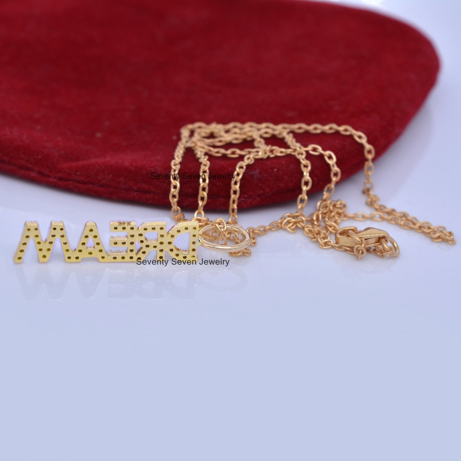 9K Gold Diamond Initial Pendant - Custom Letter Name Necklace - View 6 - Seventy Seven Jewelry | SKU: SSMJP514-9KYGDI-2026 9K Gold Diamond Initial Pendant - Custom Letter Name Necklace - View 6 - Seventy Seven Jewelry | SKU: SSMJP514-9KYGDI-2026