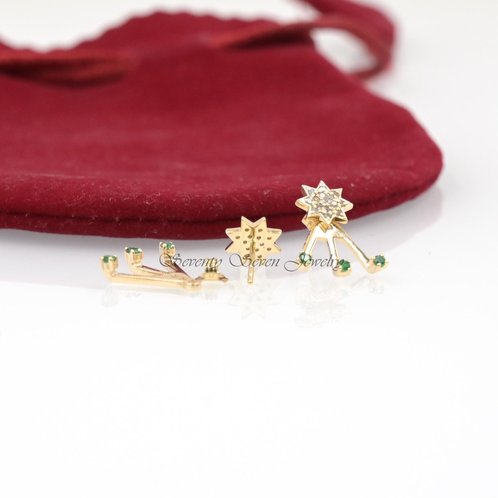 9K Gold Diamond Star Ear Jackets: Minimalist Stud Earrings - Seventy Seven Jewelry | SKU: SSMJE326-9KYGDI-2026,SSMJE326-9KYGD 9K Gold Diamond Star Ear Jackets: Minimalist Stud Earrings - Seventy Seven Jewelry | SKU: SSMJE326-9KYGDI-2026,SSMJE326-9KYGD