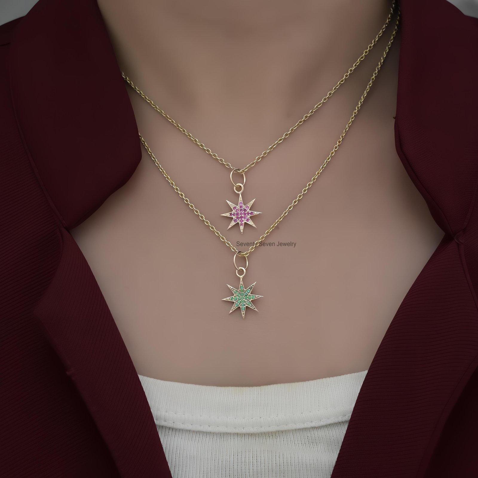 9k Gold Diamond Starburst Pendant: Gemstone Religious Jewelry - Seventy Seven Jewelry | SKU: SSMJP461-9KYGDI-2026 9k Gold Diamond Starburst Pendant: Gemstone Religious Jewelry - Seventy Seven Jewelry | SKU: SSMJP461-9KYGDI-2026
