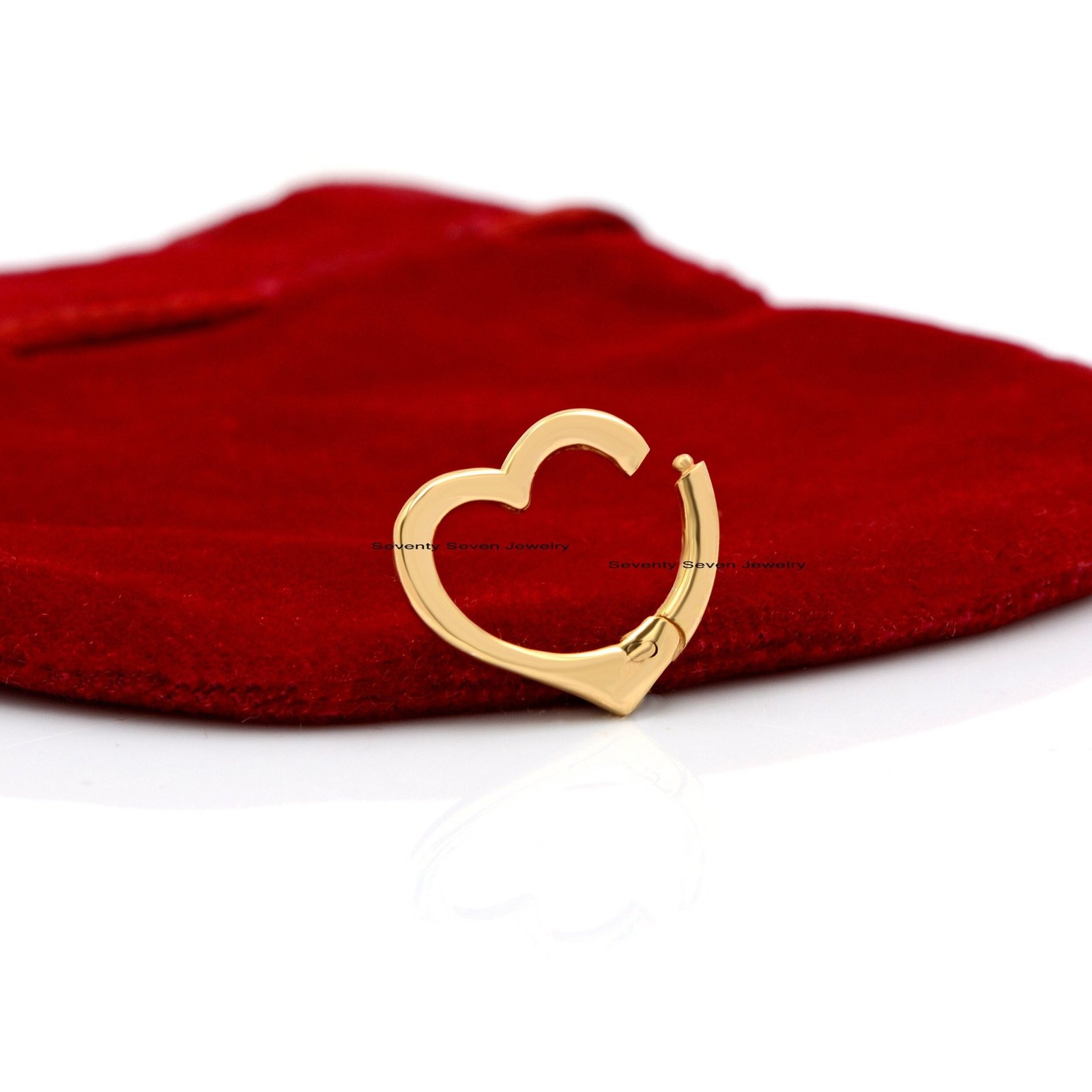 9K Gold Heart Charm Enhancer: Pendant Bail Connector (16mm) - Seventy Seven Jewelry | SKU: SSMJH645-9KYG-2026 9K Gold Heart Charm Enhancer: Pendant Bail Connector (16mm) - Seventy Seven Jewelry | SKU: SSMJH645-9KYG-2026