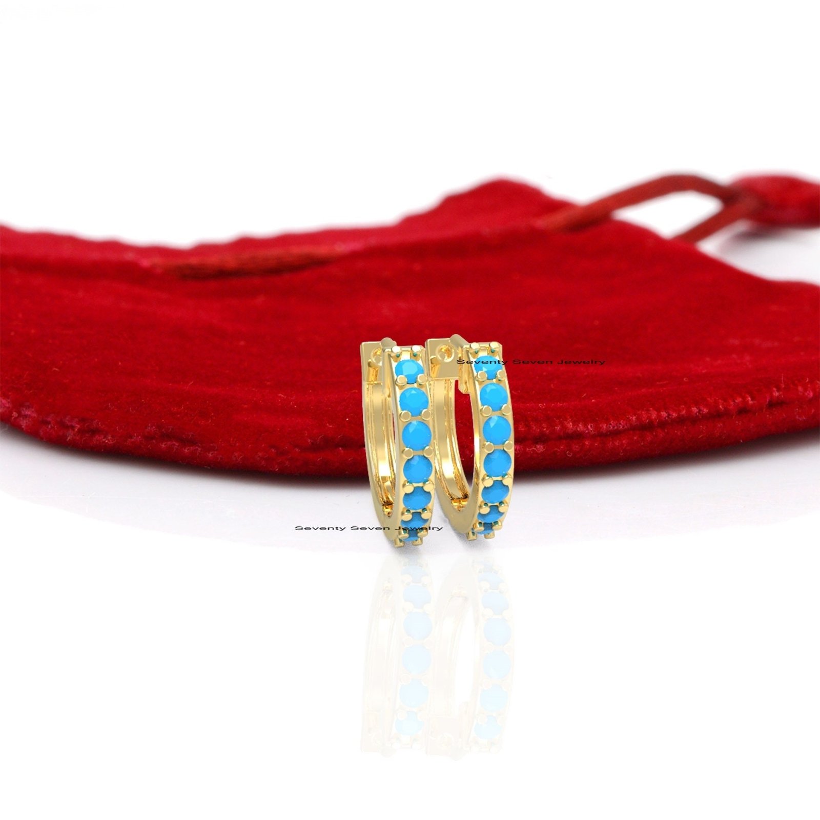 9K Gold Huggie Hoop Earrings: Diamond & Gemstone - View 5 - Seventy Seven Jewelry | SKU: SSMJE917-9KYGDI-2026,SSMJE917-9KYGEM 9K Gold Huggie Hoop Earrings: Diamond & Gemstone - View 5 - Seventy Seven Jewelry | SKU: SSMJE917-9KYGDI-2026,SSMJE917-9KYGEM