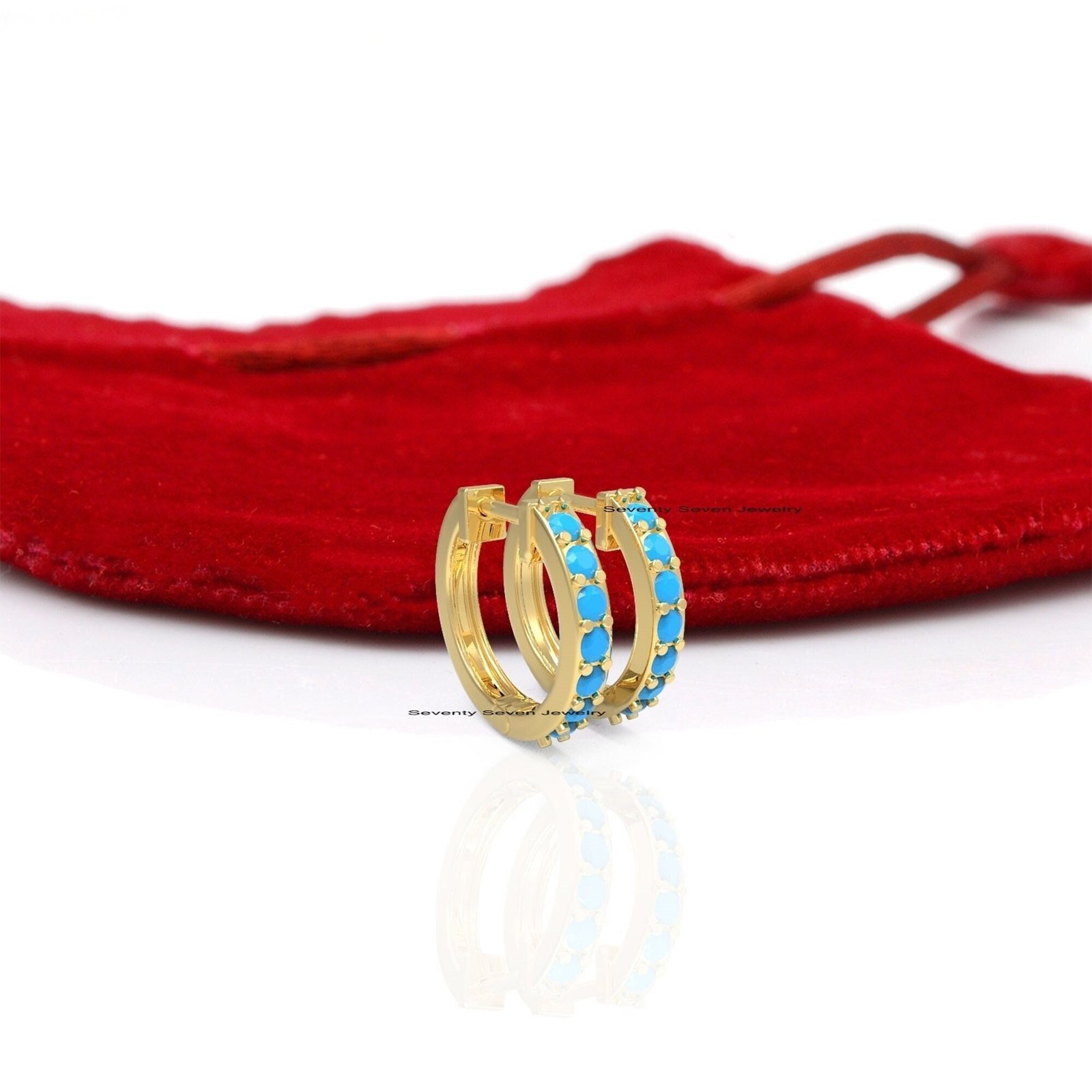 9K Gold Huggie Hoop Earrings: Diamond & Gemstone - View 6 - Seventy Seven Jewelry | SKU: SSMJE917-9KYGDI-2026,SSMJE917-9KYGEM 9K Gold Huggie Hoop Earrings: Diamond & Gemstone - View 6 - Seventy Seven Jewelry | SKU: SSMJE917-9KYGDI-2026,SSMJE917-9KYGEM