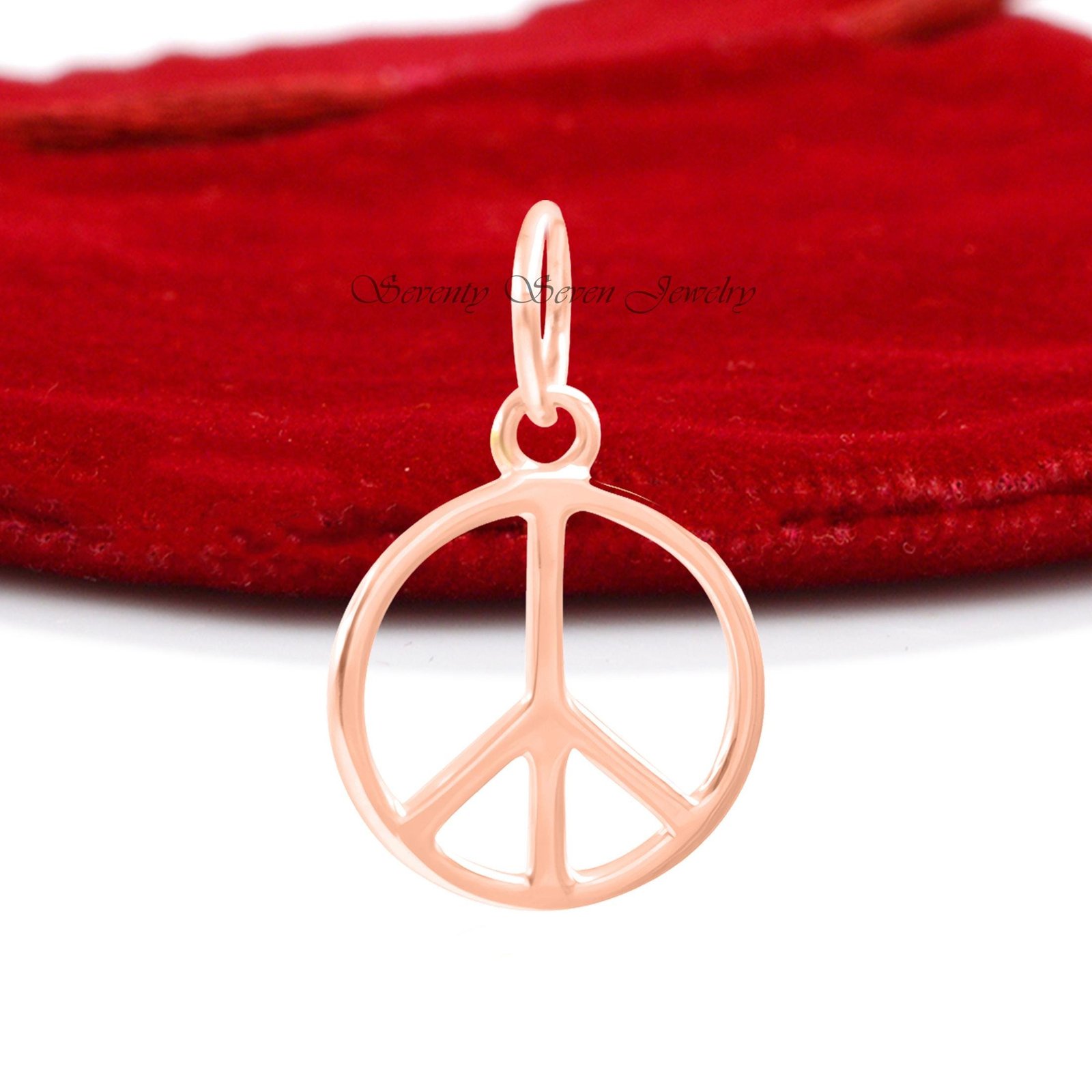 9K Gold Peace Sign Pendant Charm (20x13 MM) - View 3 - Seventy Seven Jewelry | SKU: SSMJP566-9KYG-2026 9K Gold Peace Sign Pendant Charm (20x13 MM) - View 3 - Seventy Seven Jewelry | SKU: SSMJP566-9KYG-2026