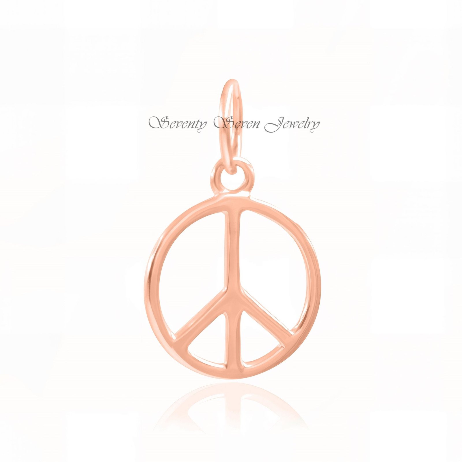 9K Gold Peace Sign Pendant Charm (20x13 MM) - View 5 - Seventy Seven Jewelry | SKU: SSMJP566-9KYG-2026 9K Gold Peace Sign Pendant Charm (20x13 MM) - View 5 - Seventy Seven Jewelry | SKU: SSMJP566-9KYG-2026