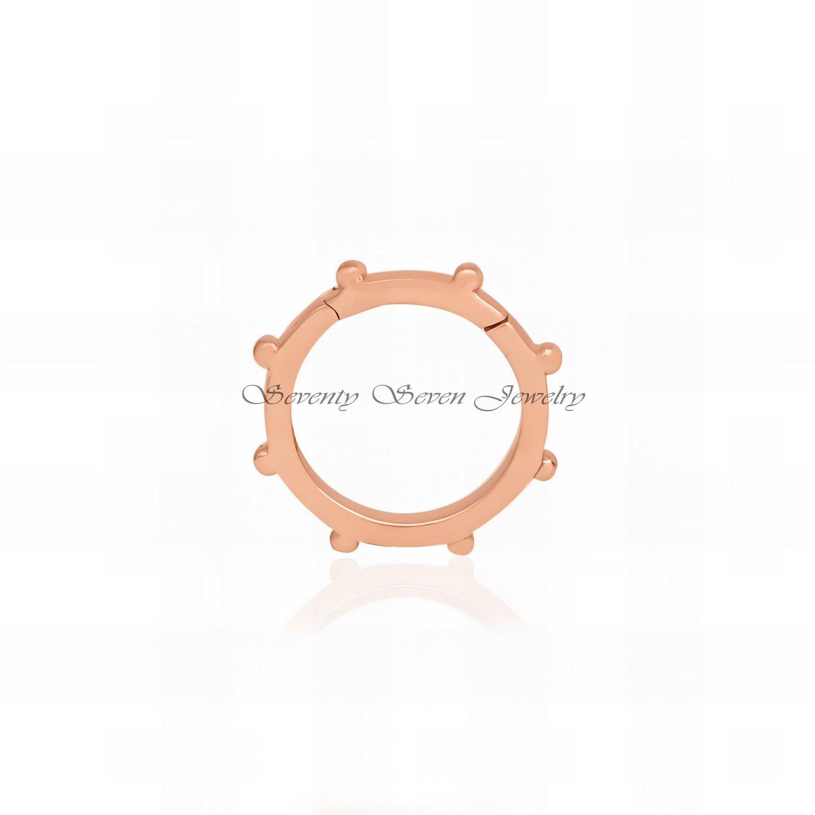9K Gold Round Charm Holder: Necklace Enhancer, Link Lock - View 4 - Seventy Seven Jewelry | SKU: SSMJH448-9KYG-15M-2026 9K Gold Round Charm Holder: Necklace Enhancer, Link Lock - View 4 - Seventy Seven Jewelry | SKU: SSMJH448-9KYG-15M-2026