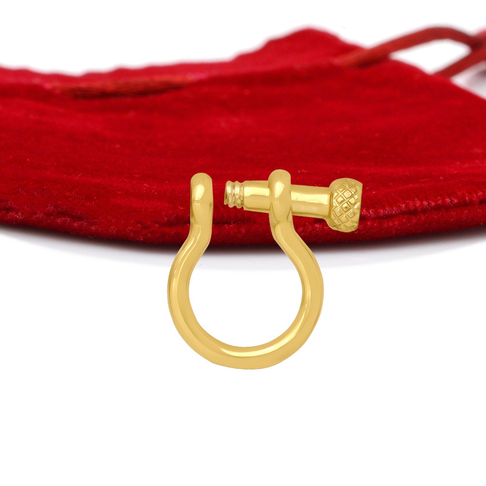 9K Gold Shackle Lock: Anchor Charm Holder, Snaffle Connector - Seventy Seven Jewelry | SKU: SSMJH72-9KYG-2026 9K Gold Shackle Lock: Anchor Charm Holder, Snaffle Connector - Seventy Seven Jewelry | SKU: SSMJH72-9KYG-2026
