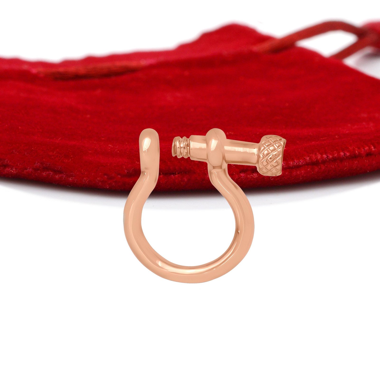 9K Gold Shackle Lock: Anchor Charm Holder, Snaffle Connector - View 3 - Seventy Seven Jewelry | SKU: SSMJH72-9KYG-2026 9K Gold Shackle Lock: Anchor Charm Holder, Snaffle Connector - View 3 - Seventy Seven Jewelry | SKU: SSMJH72-9KYG-2026
