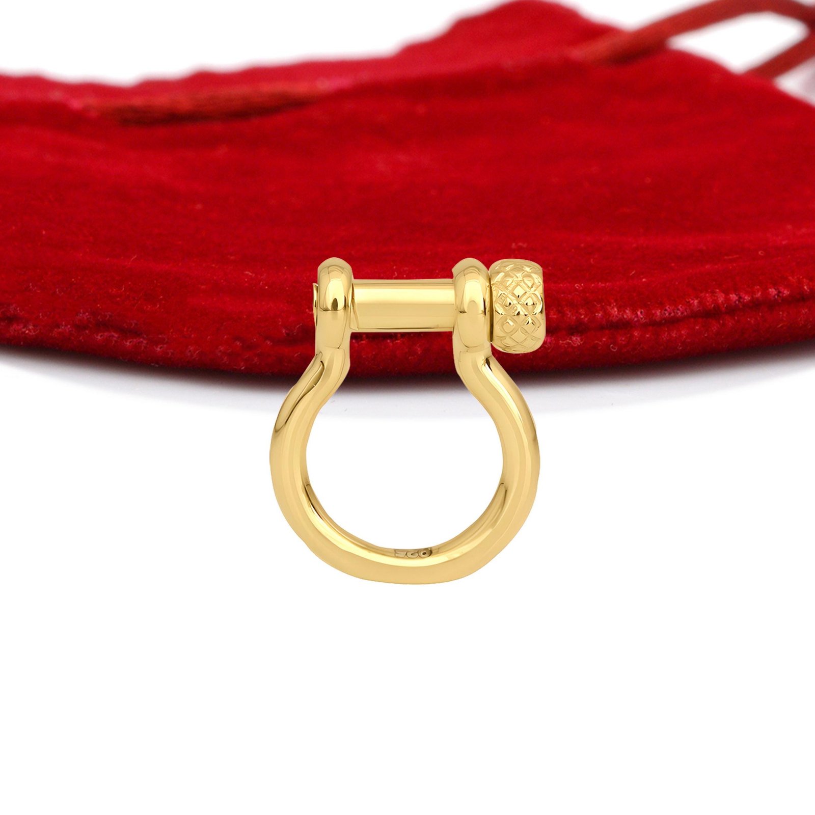 9K Gold Shackle Lock: Anchor Charm Holder, Snaffle Connector - View 4 - Seventy Seven Jewelry | SKU: SSMJH72-9KYG-2026 9K Gold Shackle Lock: Anchor Charm Holder, Snaffle Connector - View 4 - Seventy Seven Jewelry | SKU: SSMJH72-9KYG-2026