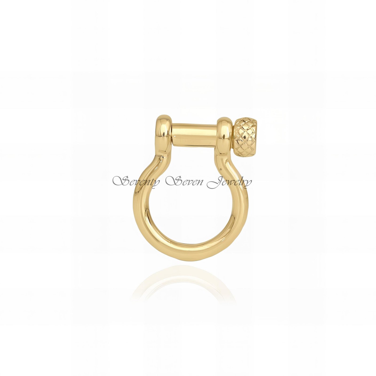 9K Gold Shackle Lock: Anchor Charm Holder, Snaffle Connector - View 6 - Seventy Seven Jewelry | SKU: SSMJH72-9KYG-2026 9K Gold Shackle Lock: Anchor Charm Holder, Snaffle Connector - View 6 - Seventy Seven Jewelry | SKU: SSMJH72-9KYG-2026
