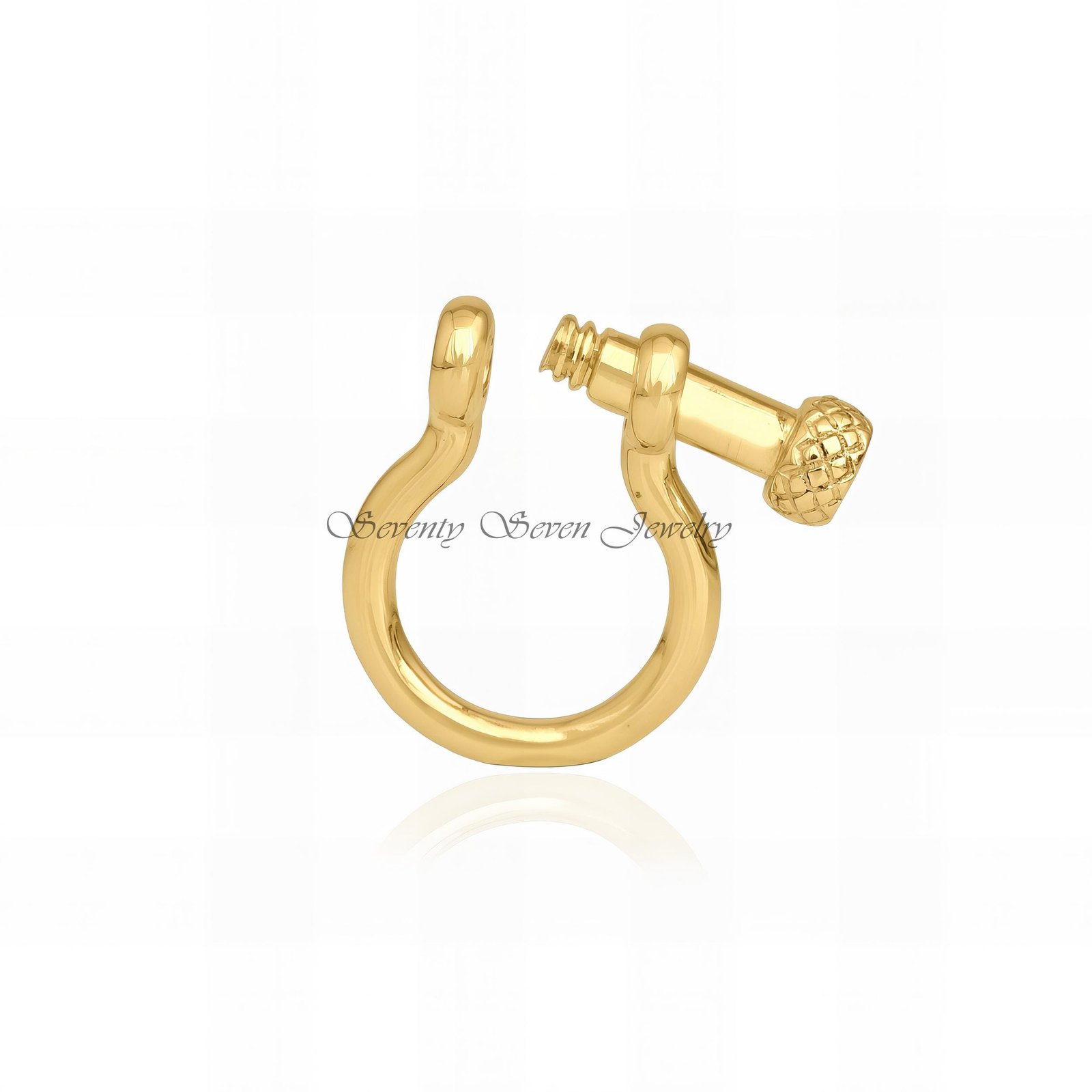 9K Gold Shackle Lock: Anchor Charm Holder, Snaffle Connector - View 7 - Seventy Seven Jewelry | SKU: SSMJH72-9KYG-2026 9K Gold Shackle Lock: Anchor Charm Holder, Snaffle Connector - View 7 - Seventy Seven Jewelry | SKU: SSMJH72-9KYG-2026