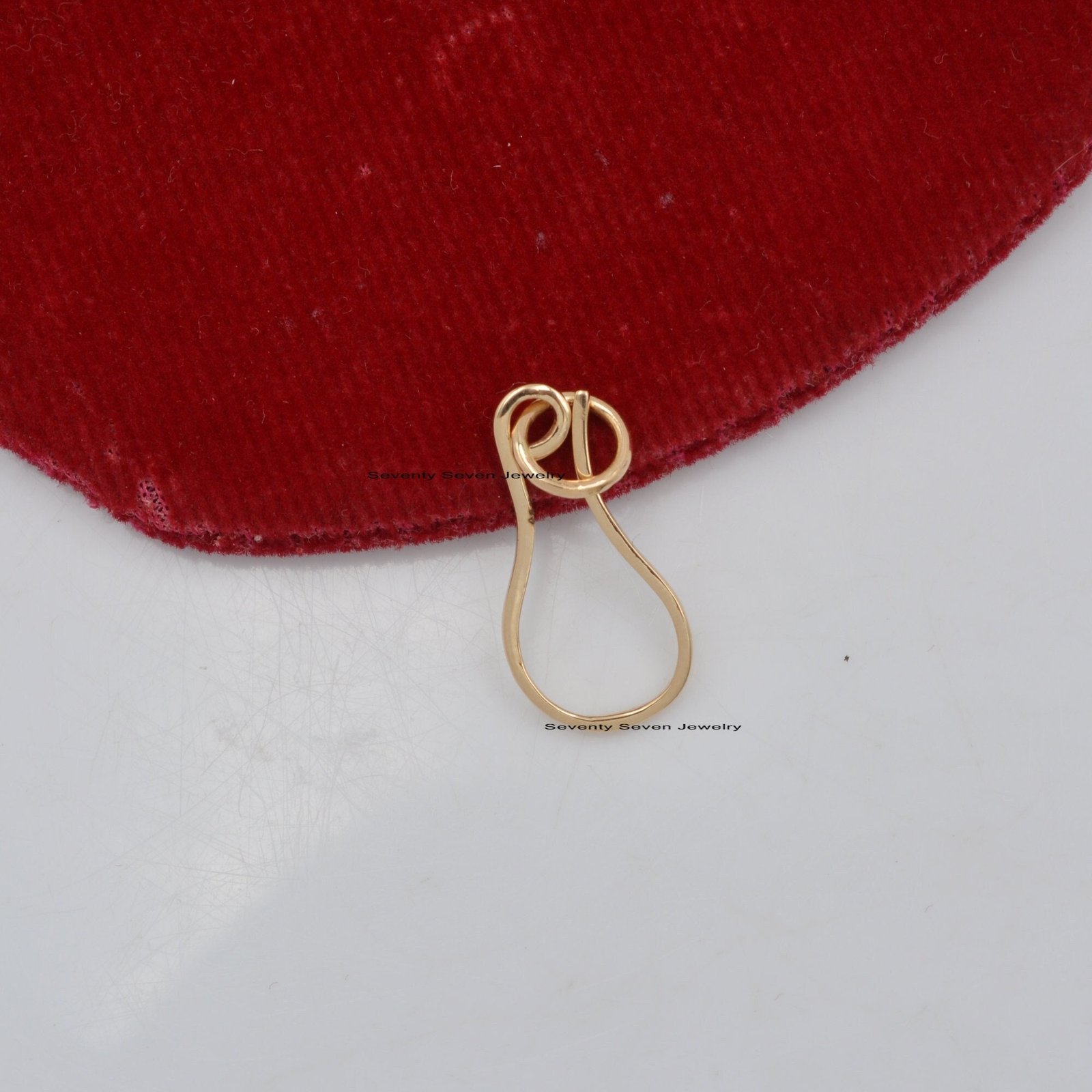9K Gold Shepherds Hook, Charm Holder, Anchor Enhancer - View 2 - Seventy Seven Jewelry | SKU: SSMJH565-9KYG-2026 9K Gold Shepherds Hook, Charm Holder, Anchor Enhancer - View 2 - Seventy Seven Jewelry | SKU: SSMJH565-9KYG-2026
