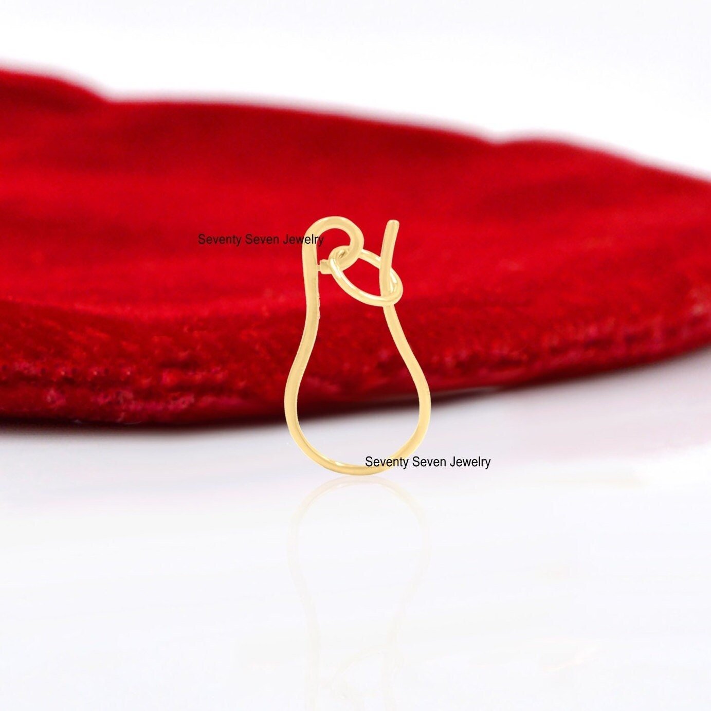 9K Gold Shepherds Hook, Charm Holder, Anchor Enhancer - View 4 - Seventy Seven Jewelry | SKU: SSMJH565-9KYG-2026 9K Gold Shepherds Hook, Charm Holder, Anchor Enhancer - View 4 - Seventy Seven Jewelry | SKU: SSMJH565-9KYG-2026