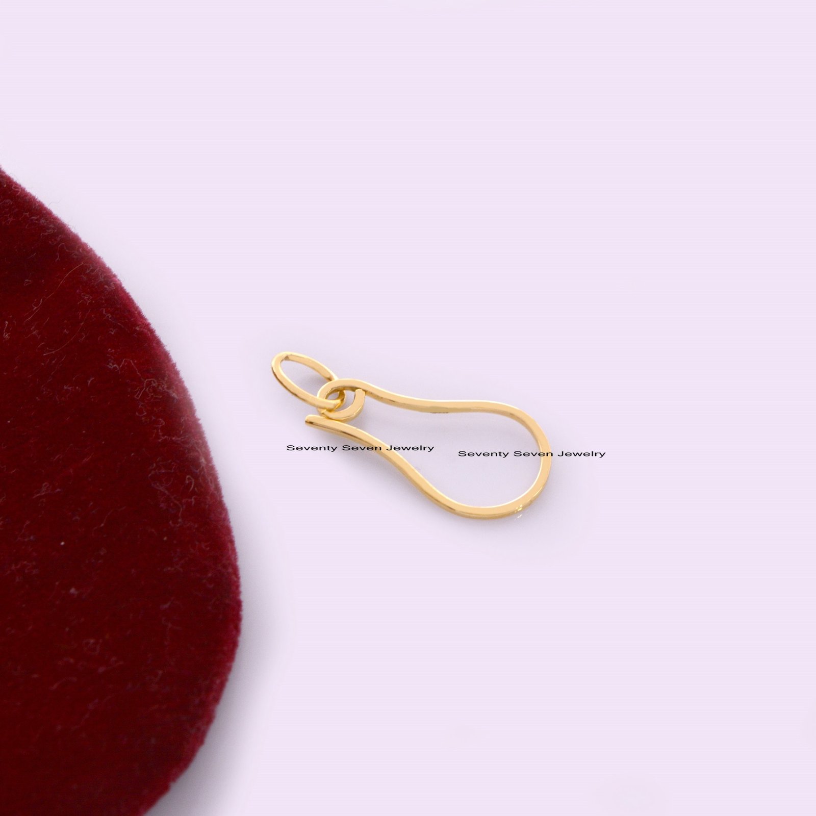 9K Gold Shepherds Hook, Charm Holder, Anchor Enhancer - View 6 - Seventy Seven Jewelry | SKU: SSMJH565-9KYG-2026 9K Gold Shepherds Hook, Charm Holder, Anchor Enhancer - View 6 - Seventy Seven Jewelry | SKU: SSMJH565-9KYG-2026