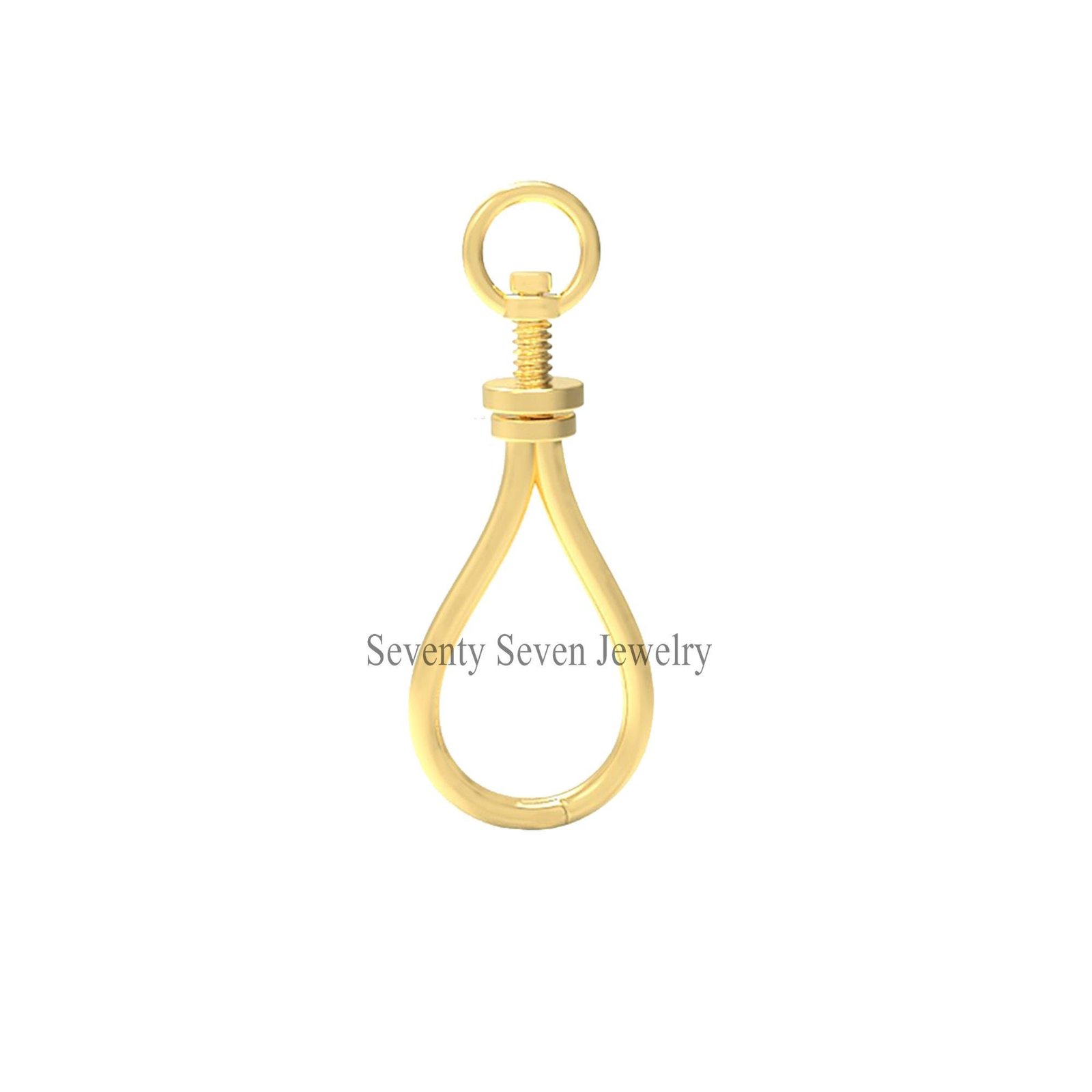 9K Solid Gold Shepherd Hook Enhancer, Anchor Charm (35x14 MM) - View 3 - Seventy Seven Jewelry | SKU: SSMJF213-9KYG-2026 9K Solid Gold Shepherd Hook Enhancer, Anchor Charm (35x14 MM) - View 3 - Seventy Seven Jewelry | SKU: SSMJF213-9KYG-2026