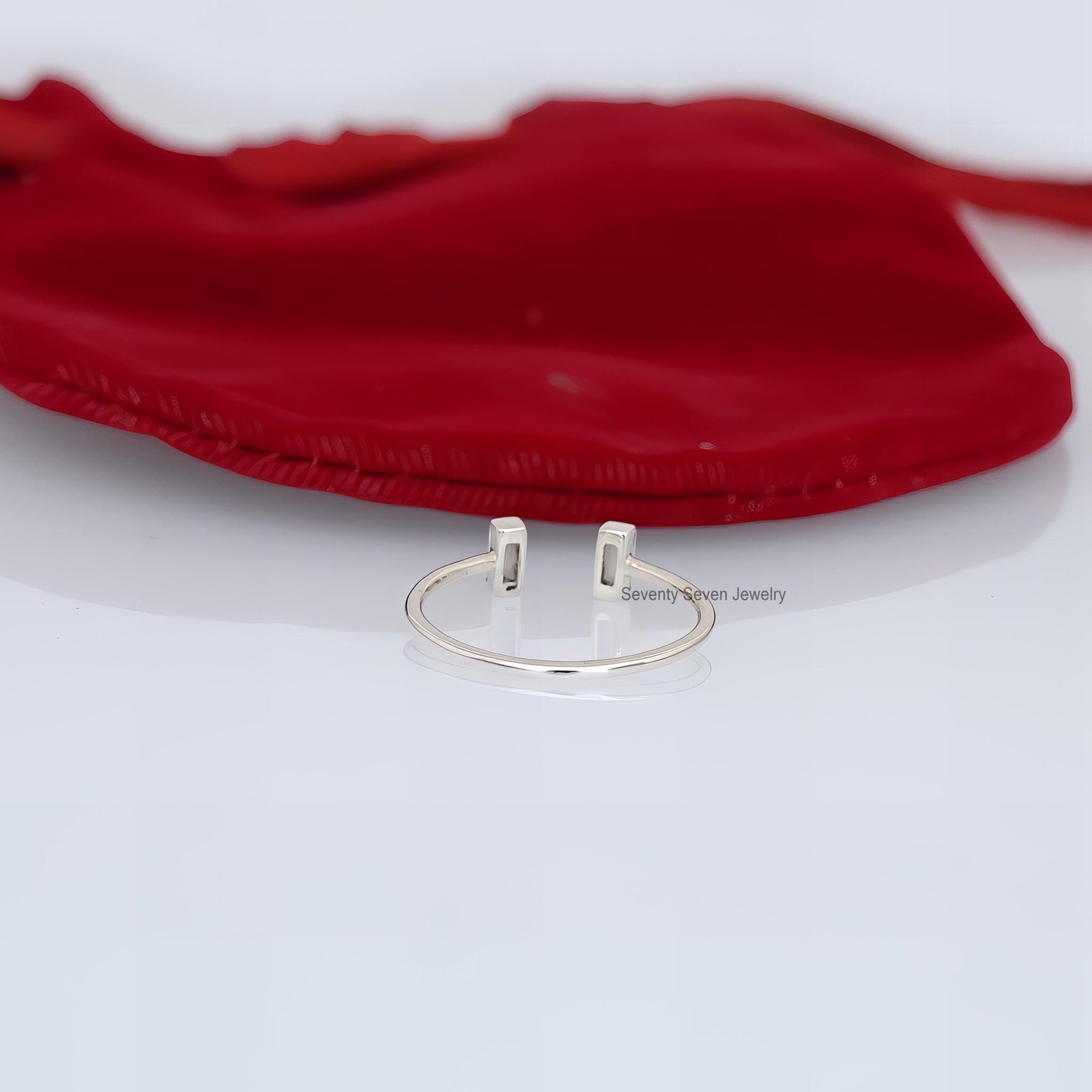Baguette White Topaz Ring: 925 Sterling Silver - View 4 - Seventy Seven Jewelry | SKU: SSMJR732-SLWGBTTWT-US-7-2026 Baguette White Topaz Ring: 925 Sterling Silver - View 4 - Seventy Seven Jewelry | SKU: SSMJR732-SLWGBTTWT-US-7-2026