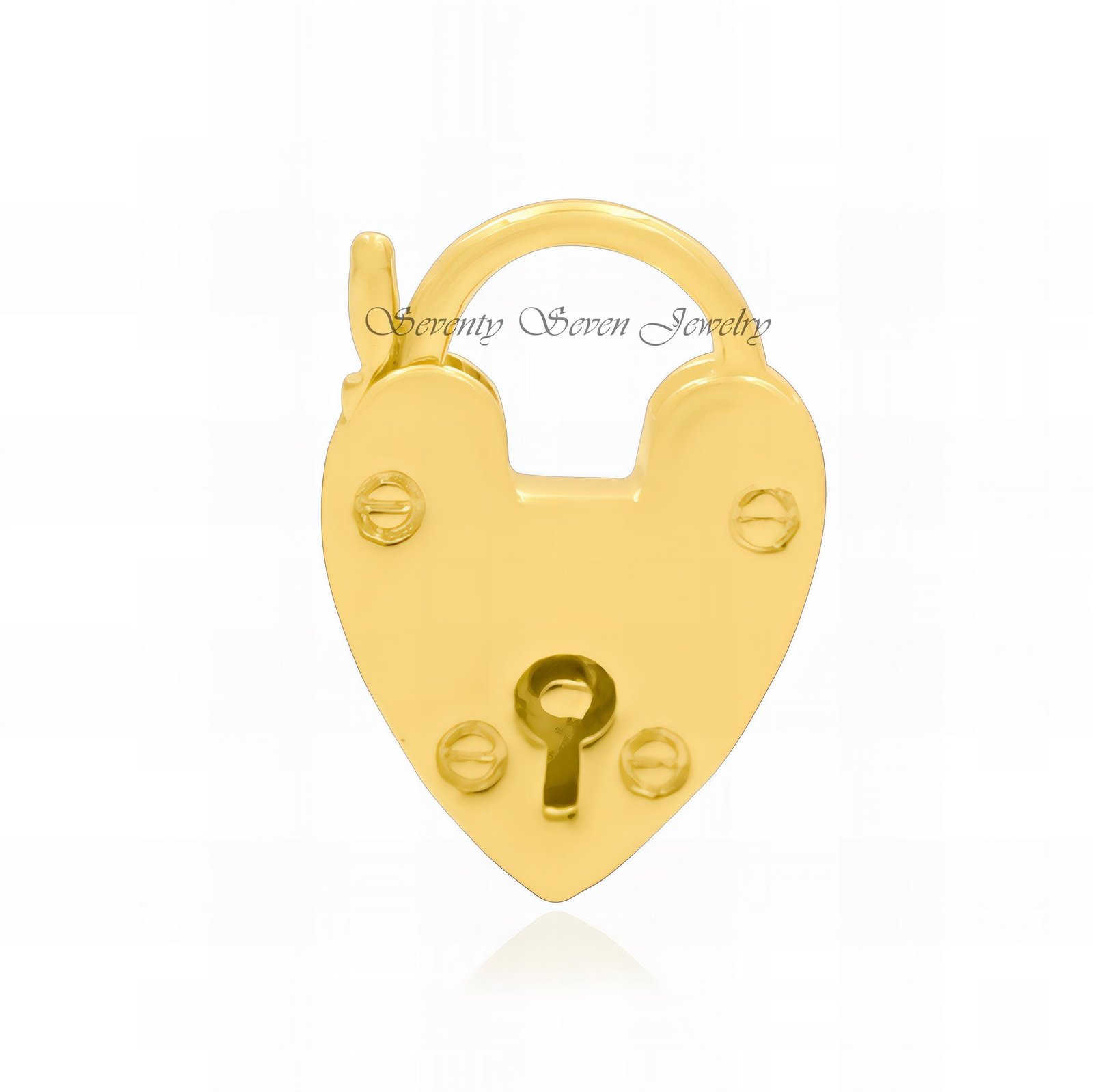 Dainty Heart Padlock Necklace, 925 Sterling Silver, Openable Lock - Seventy Seven Jewelry | SKU: SSMJP48-SLRH-G6A-18I-2026 Dainty Heart Padlock Necklace, 925 Sterling Silver, Openable Lock - Seventy Seven Jewelry | SKU: SSMJP48-SLRH-G6A-18I-2026