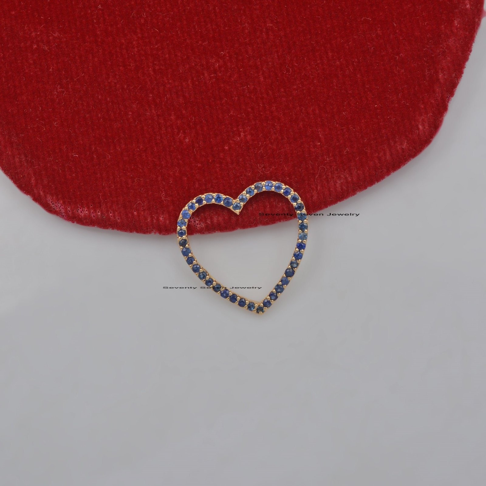 Dainty Turquoise Heart Pendant - 925 Sterling Silver - Valentine's Gift - View 5 - Seventy Seven Jewelry | SKU: SSMJP530-SLYG Dainty Turquoise Heart Pendant - 925 Sterling Silver - Valentine's Gift - View 5 - Seventy Seven Jewelry | SKU: SSMJP530-SLYG