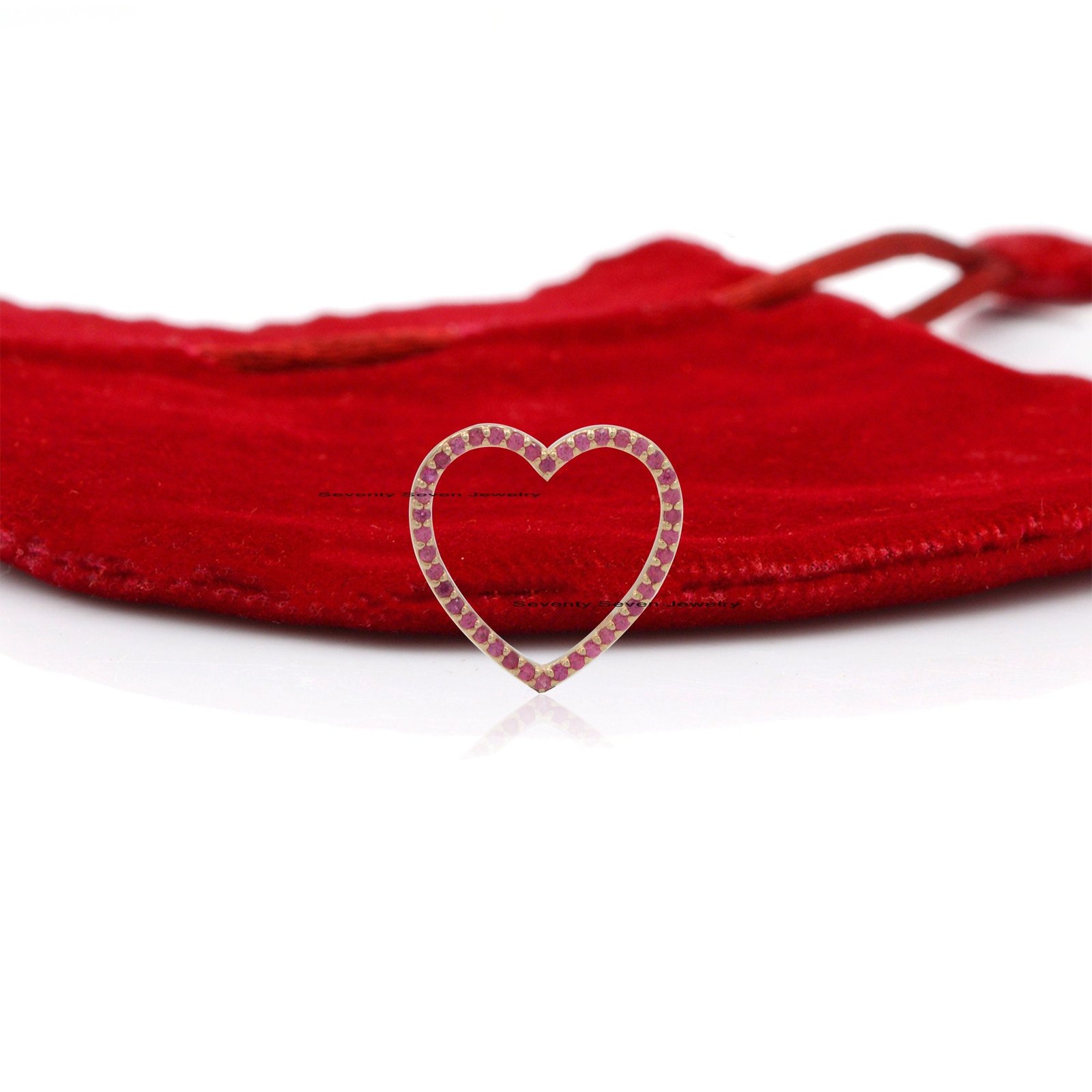 Dainty Turquoise Heart Pendant - 925 Sterling Silver - Valentine's Gift - View 6 - Seventy Seven Jewelry | SKU: SSMJP530-SLYG Dainty Turquoise Heart Pendant - 925 Sterling Silver - Valentine's Gift - View 6 - Seventy Seven Jewelry | SKU: SSMJP530-SLYG