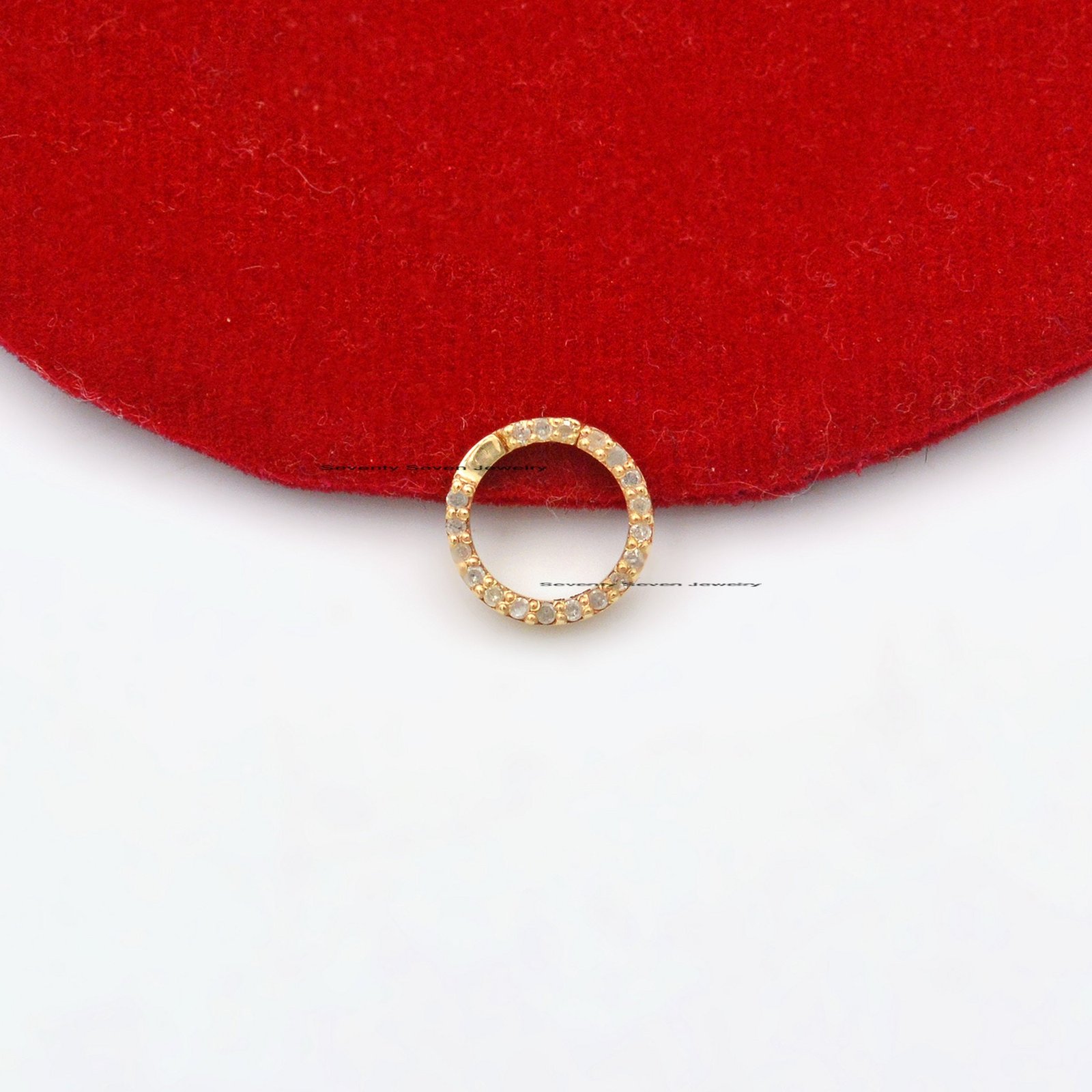Diamond 925 Silver Charm Enhancer: Round Circle Holder (10mm) - View 3 - Seventy Seven Jewelry | SKU: SSMJP570-SLYGDI-2026,SS Diamond 925 Silver Charm Enhancer: Round Circle Holder (10mm) - View 3 - Seventy Seven Jewelry | SKU: SSMJP570-SLYGDI-2026,SS