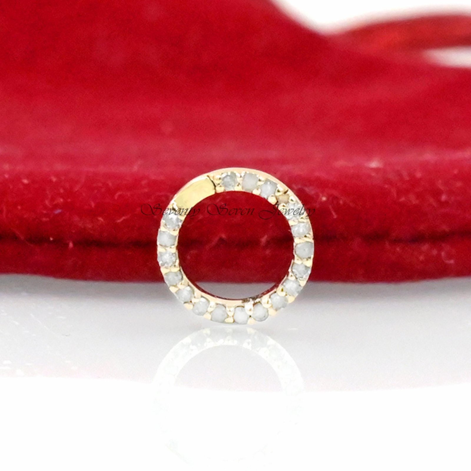 Diamond Charm Enhancer: 925 Silver Circle Pendant, 16 Inch - View 3 - Seventy Seven Jewelry | SKU: SSMJF119-SLYGDI-N47-16I-20 Diamond Charm Enhancer: 925 Silver Circle Pendant, 16 Inch - View 3 - Seventy Seven Jewelry | SKU: SSMJF119-SLYGDI-N47-16I-20