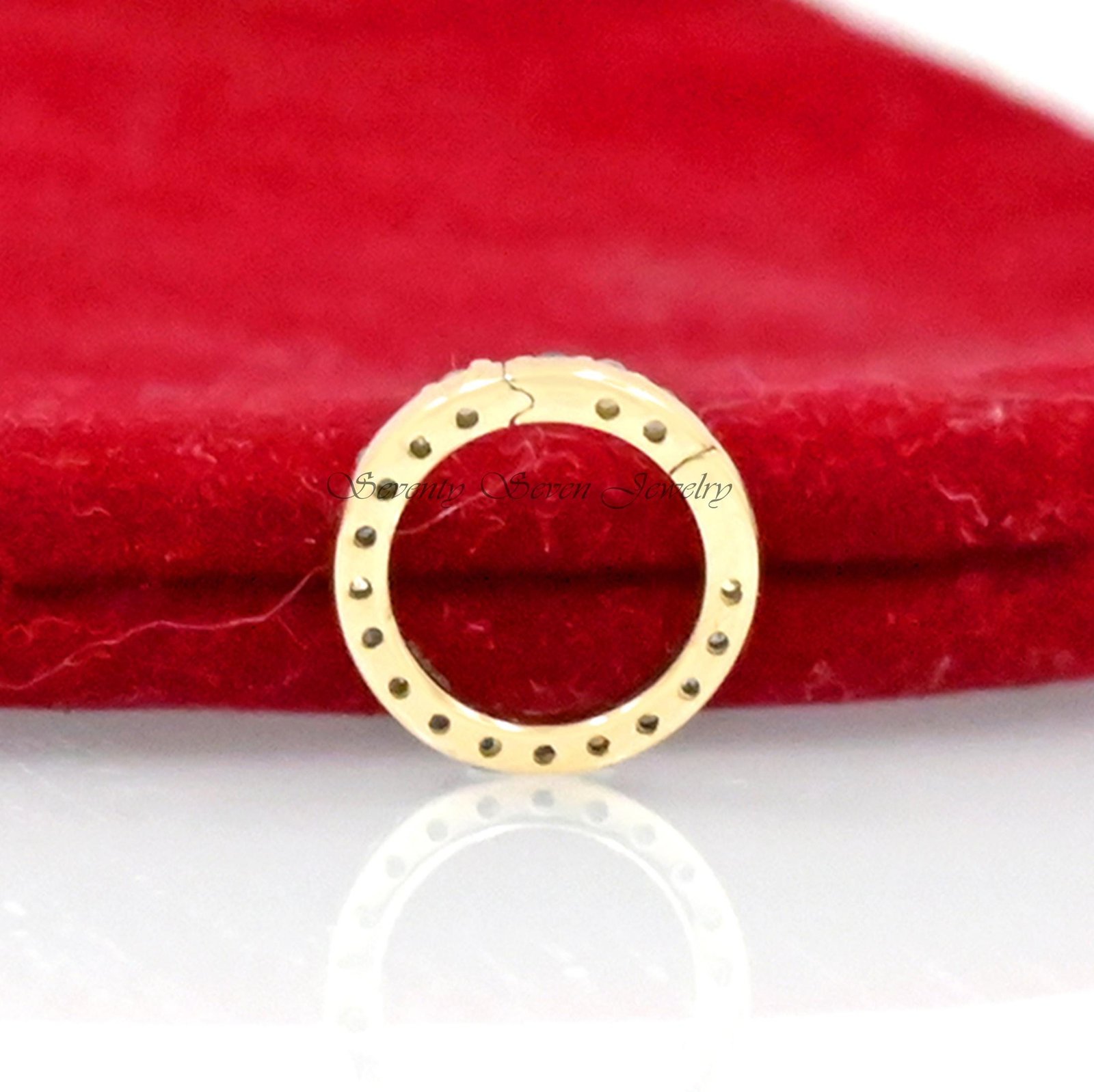 Diamond Charm Enhancer: 925 Silver Circle Pendant, 16 Inch - View 4 - Seventy Seven Jewelry | SKU: SSMJF119-SLYGDI-N47-16I-20 Diamond Charm Enhancer: 925 Silver Circle Pendant, 16 Inch - View 4 - Seventy Seven Jewelry | SKU: SSMJF119-SLYGDI-N47-16I-20