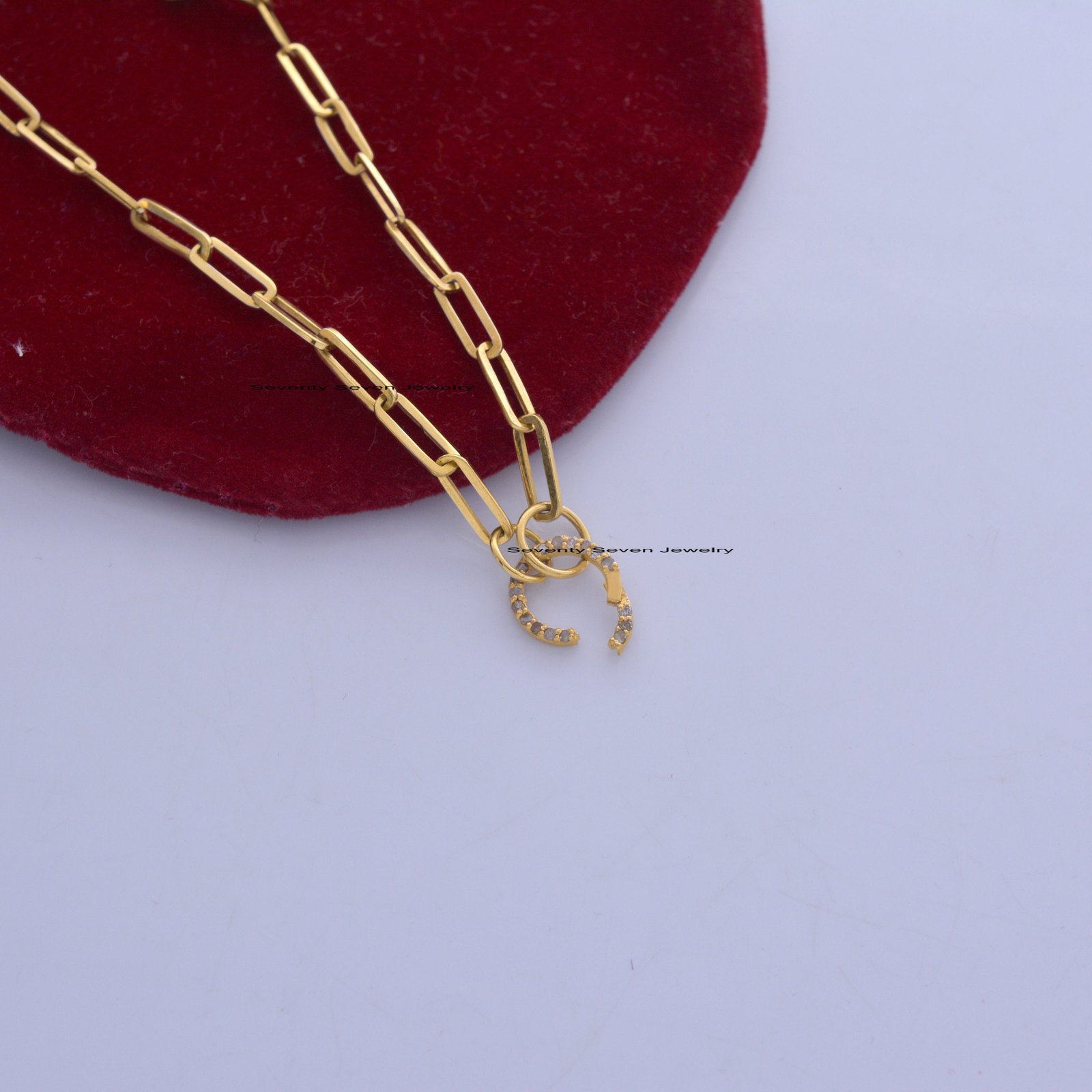 Diamond Charm Enhancer: 925 Silver Circle Pendant, 16 Inch - View 6 - Seventy Seven Jewelry | SKU: SSMJF119-SLYGDI-N47-16I-20 Diamond Charm Enhancer: 925 Silver Circle Pendant, 16 Inch - View 6 - Seventy Seven Jewelry | SKU: SSMJF119-SLYGDI-N47-16I-20