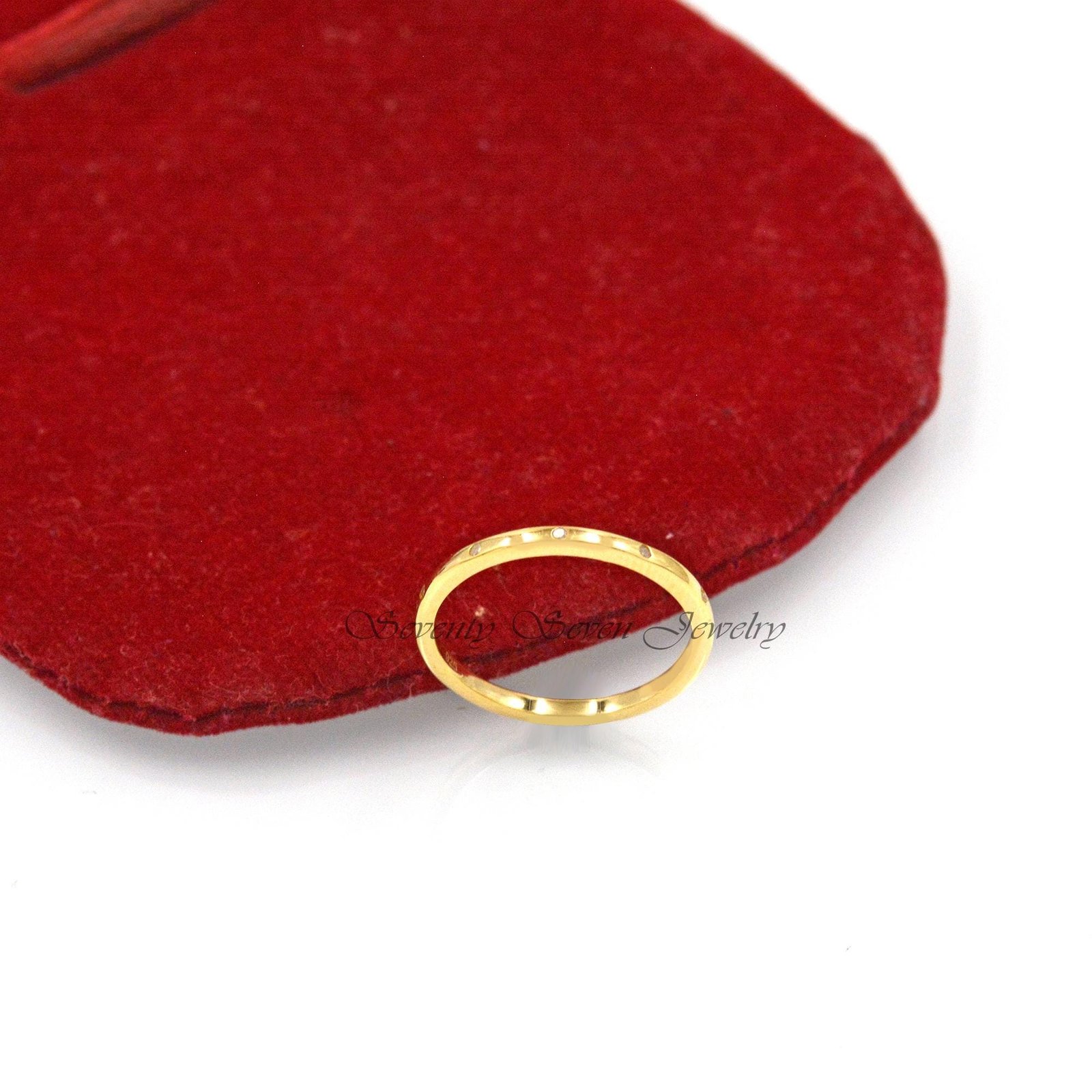 Diamond Sterling Silver Band Ring: Minimalist Half Eternity - Seventy Seven Jewelry | SKU: SSMJR08-SLYGDI-2026 Diamond Sterling Silver Band Ring: Minimalist Half Eternity - Seventy Seven Jewelry | SKU: SSMJR08-SLYGDI-2026