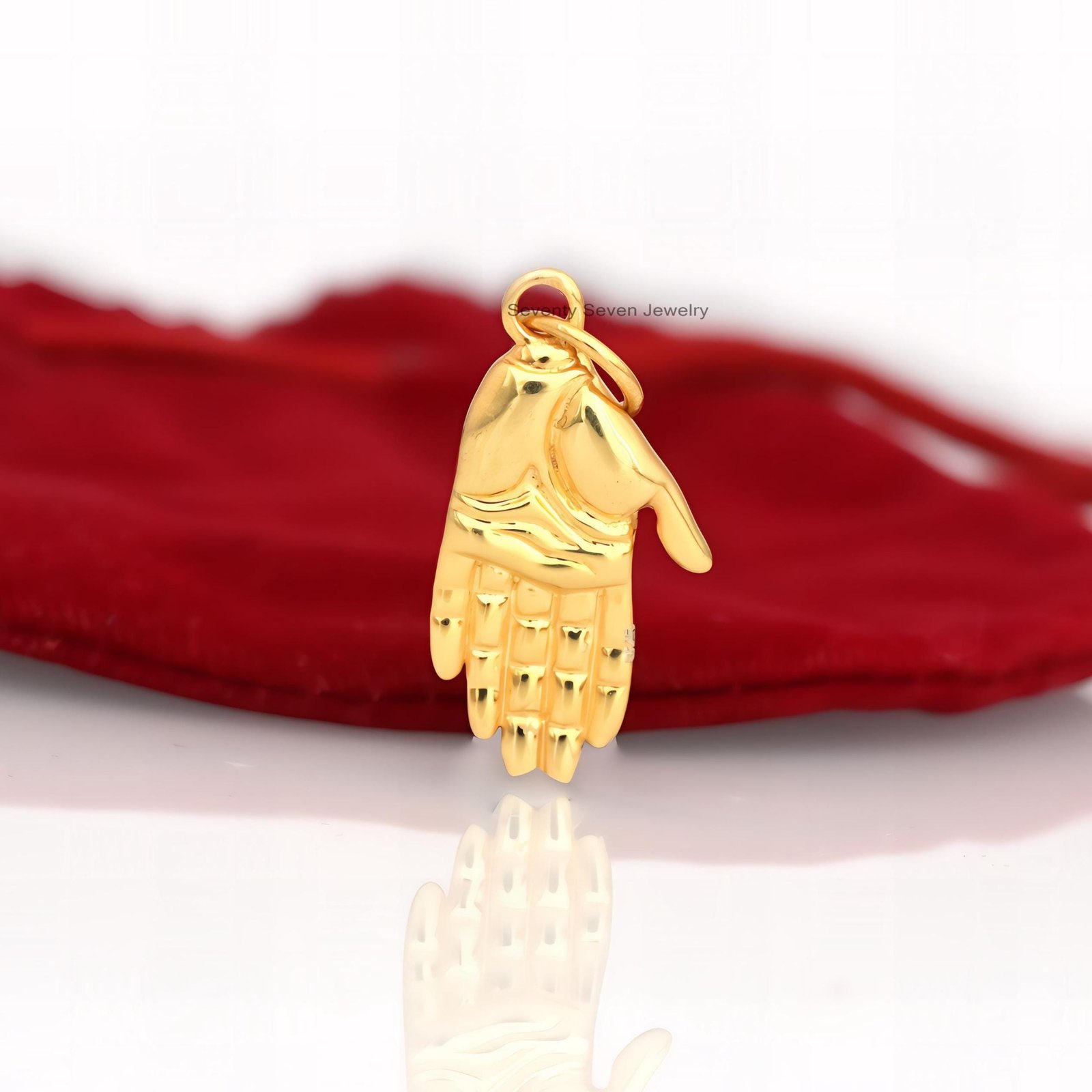 Gold Plated Hand Pendant: Minimalist Palm Charm - Seventy Seven Jewelry | SKU: etsy_gold-plated-hand-pendant-minimalist- Gold Plated Hand Pendant: Minimalist Palm Charm - Seventy Seven Jewelry | SKU: etsy_gold-plated-hand-pendant-minimalist-