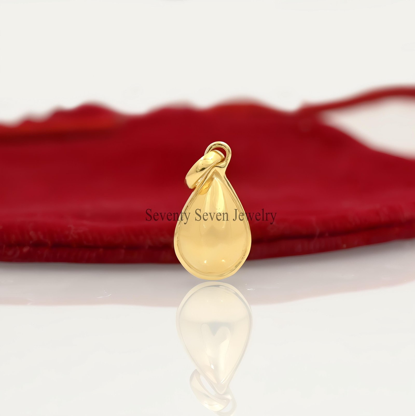 Gold Plated Teardrop Pendant: Sterling Silver Dainty Drop - Seventy Seven Jewelry | SKU: SSMJP4503-SLYG-22M Gold Plated Teardrop Pendant: Sterling Silver Dainty Drop - Seventy Seven Jewelry | SKU: SSMJP4503-SLYG-22M