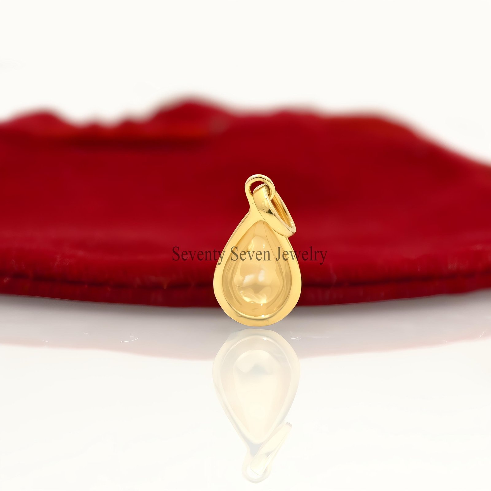 Gold Plated Teardrop Pendant: Sterling Silver Dainty Drop - View 3 - Seventy Seven Jewelry | SKU: SSMJP4503-SLYG-22M Gold Plated Teardrop Pendant: Sterling Silver Dainty Drop - View 3 - Seventy Seven Jewelry | SKU: SSMJP4503-SLYG-22M